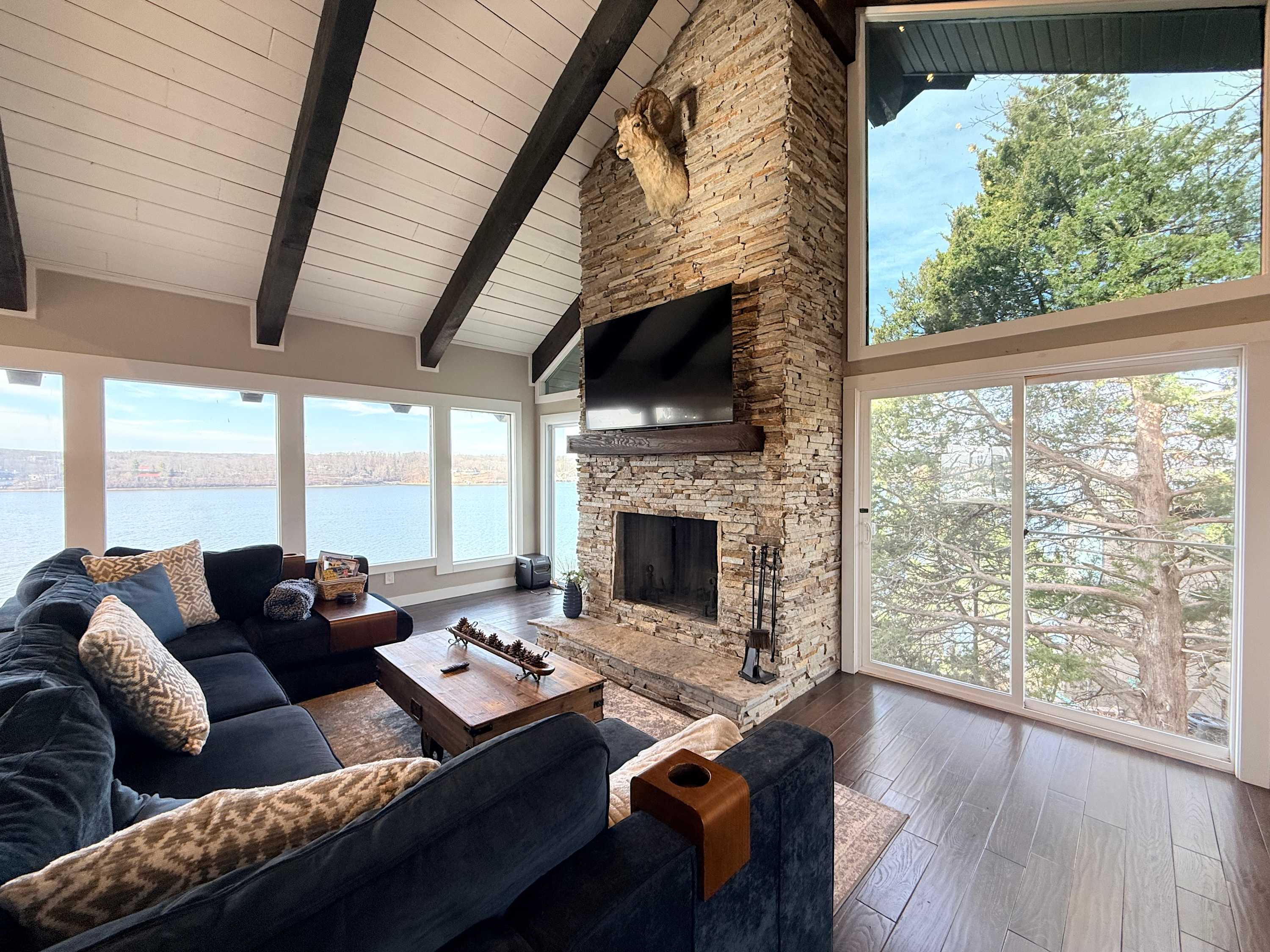 Curl up in the airy living room & stream your favorites on the smart TV​