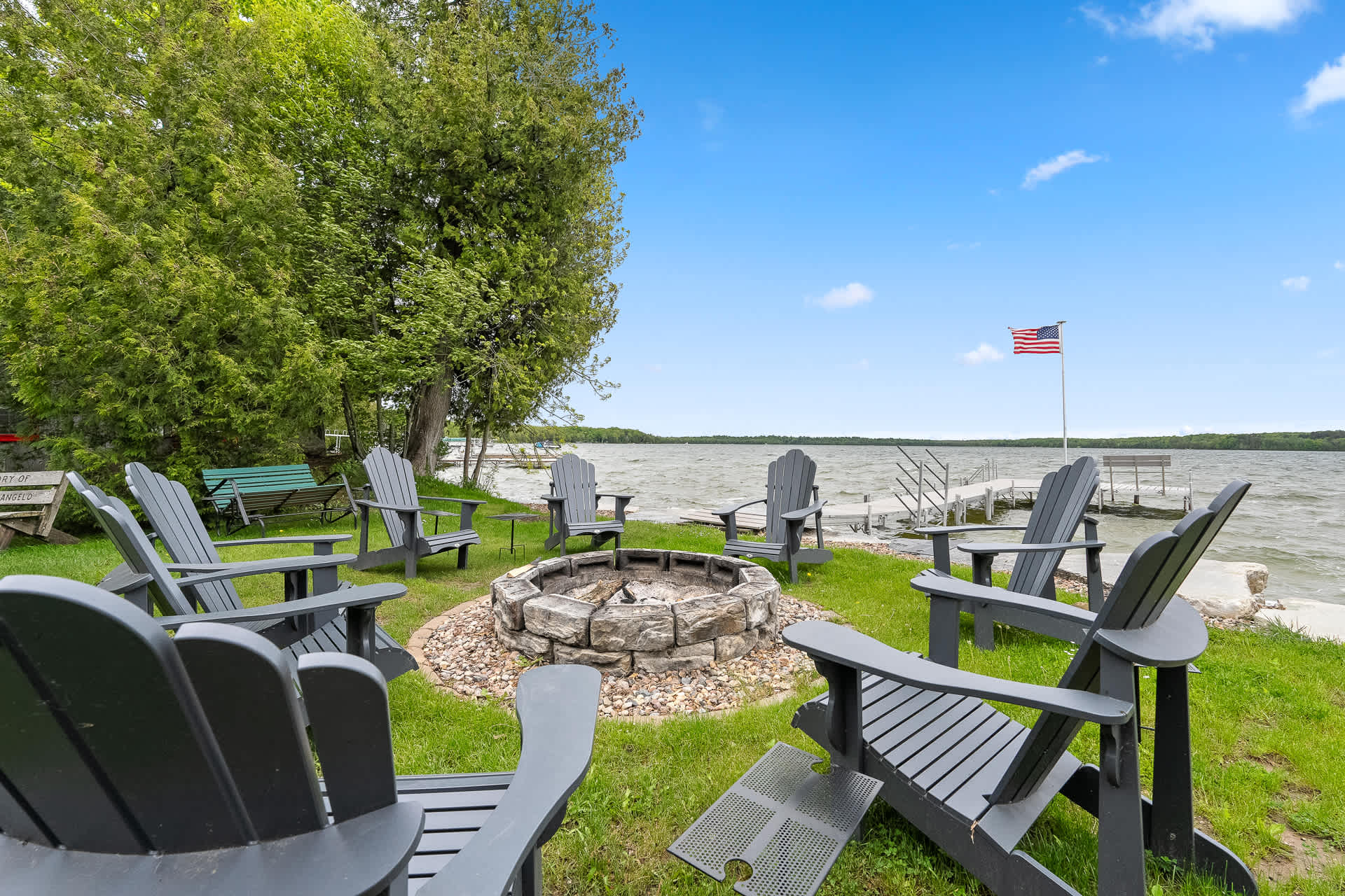 Shared Fire pit. Great for groups and reunions.