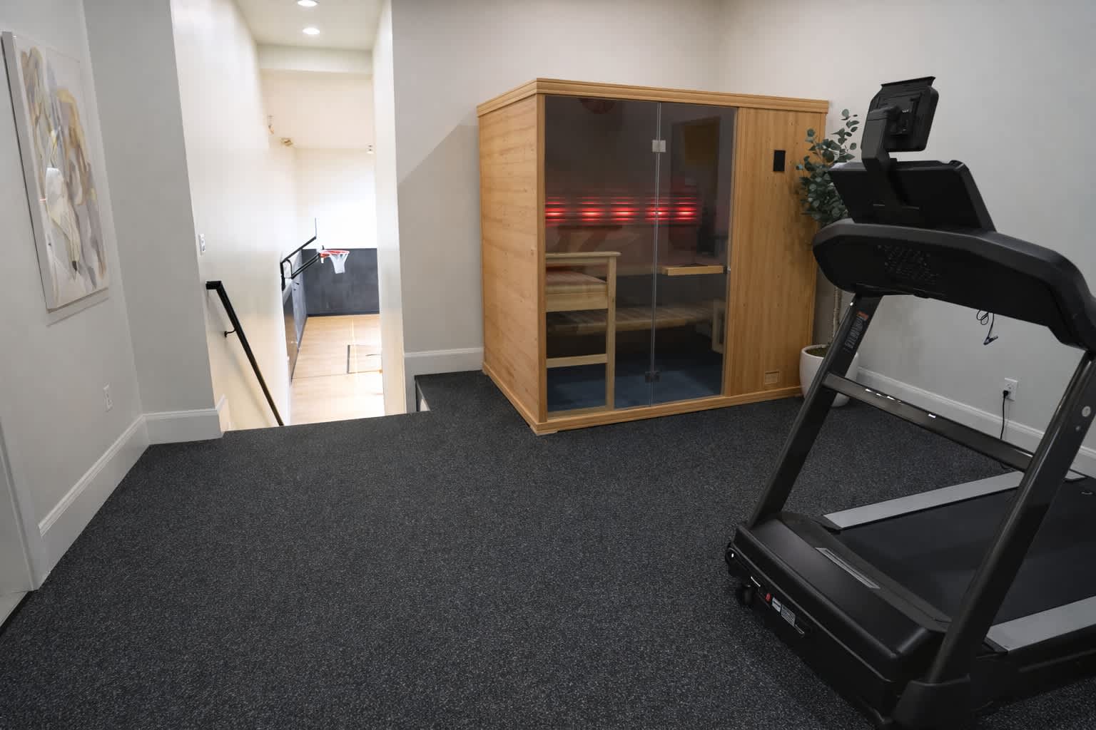 Infrared sauna in the home gym