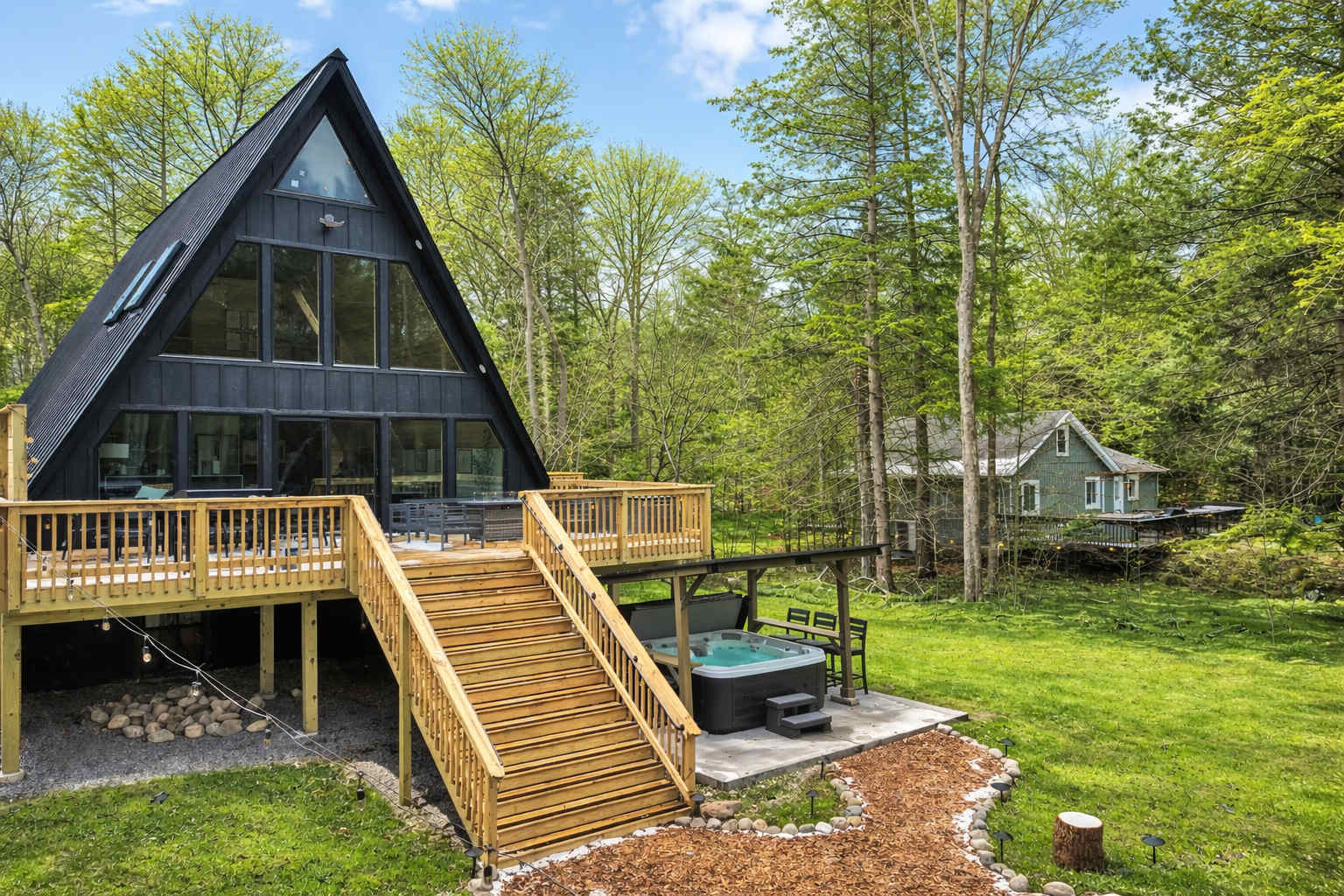 A-Frame Cabin | Hot Tub | Theater & Game Lounge