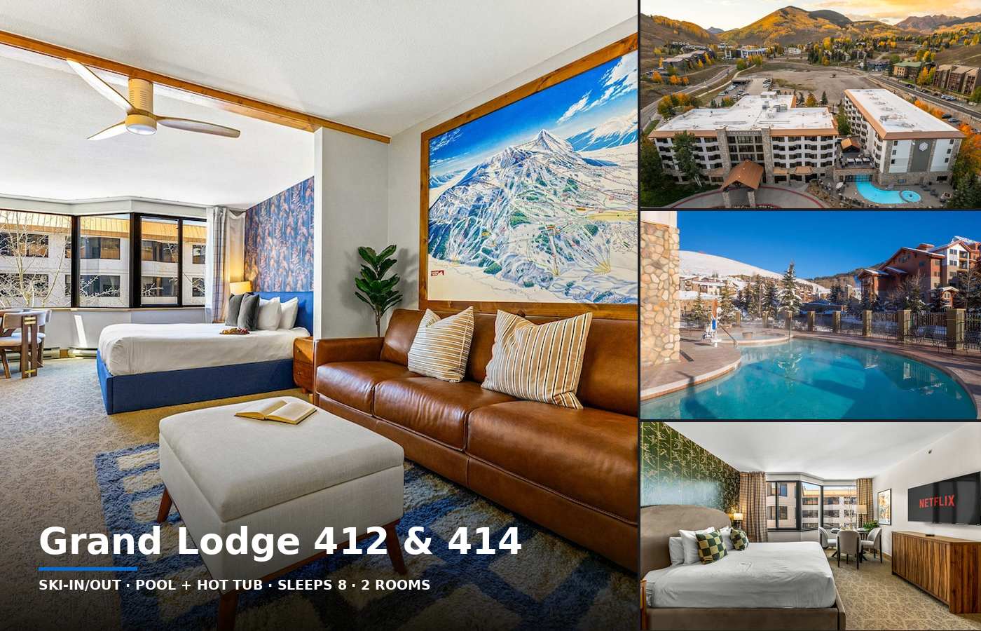 Grand Lodge 412 & 414 — Ski-In/Out Combo Suite — Crested Butte, CO — vacation rental