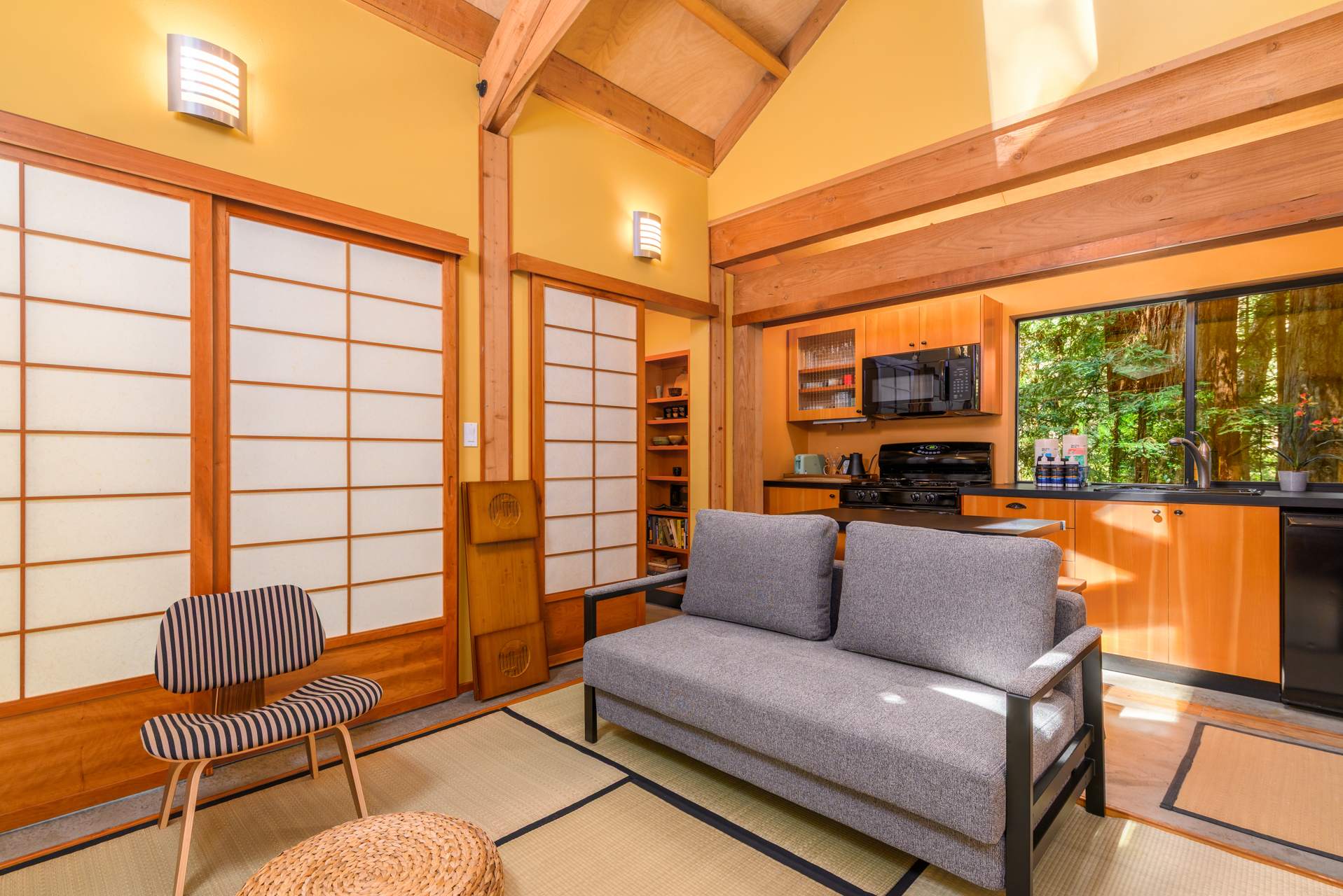 Stylish studio sofa converts to a comfy bed