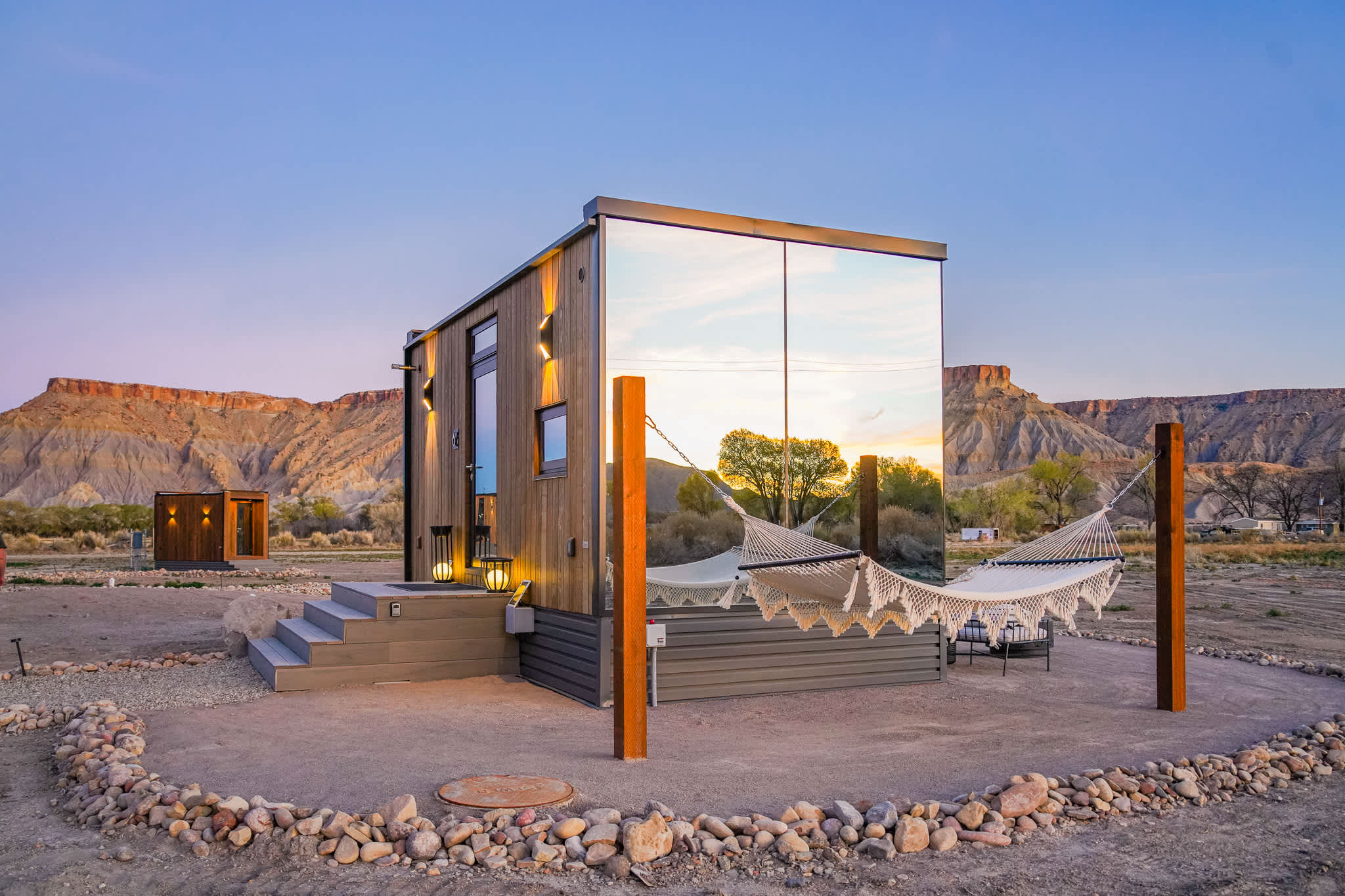 Reflections #7 - Desert glass cabin with hammock 3