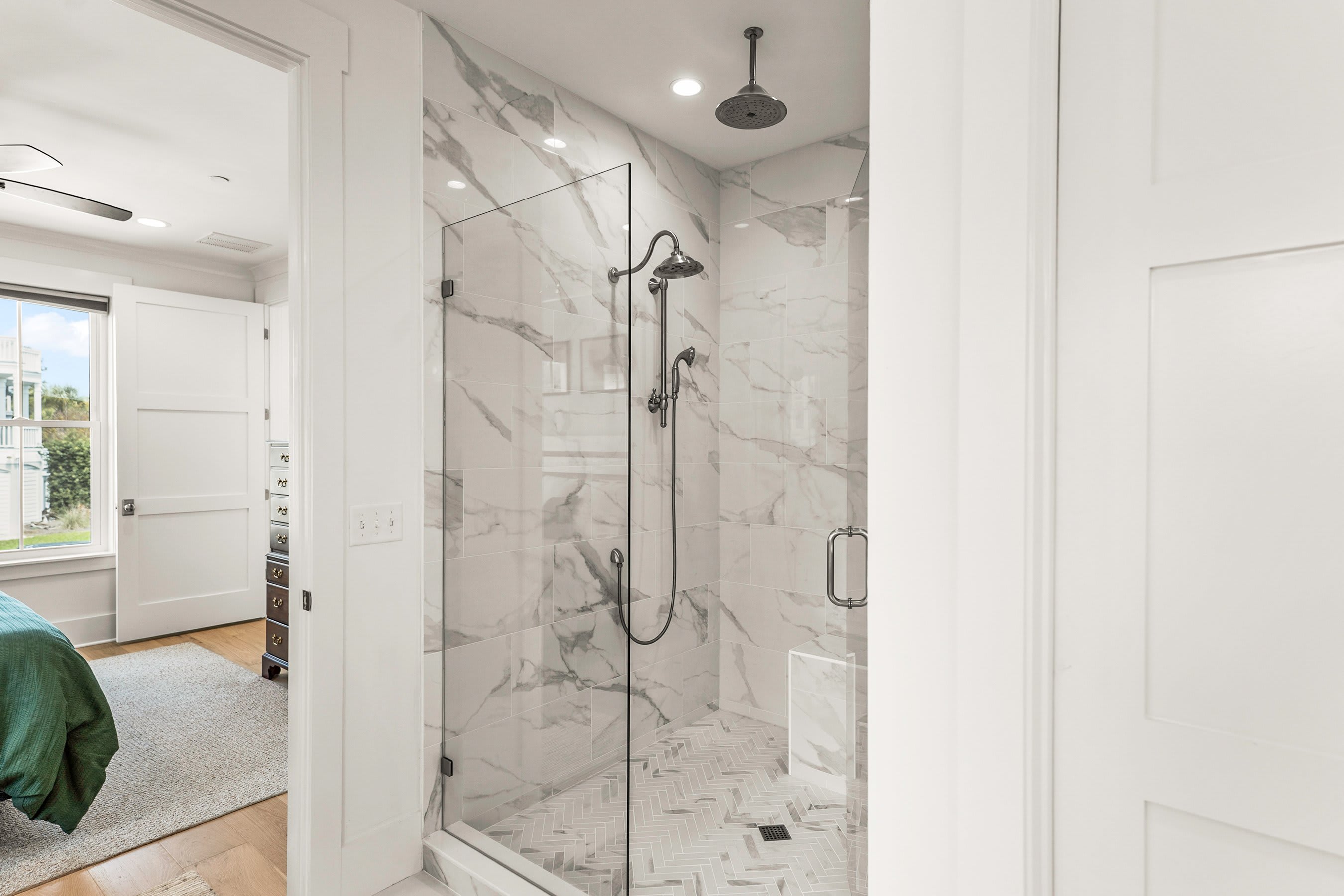 Primary Bathroom with Soaking Tub and Separate Shower