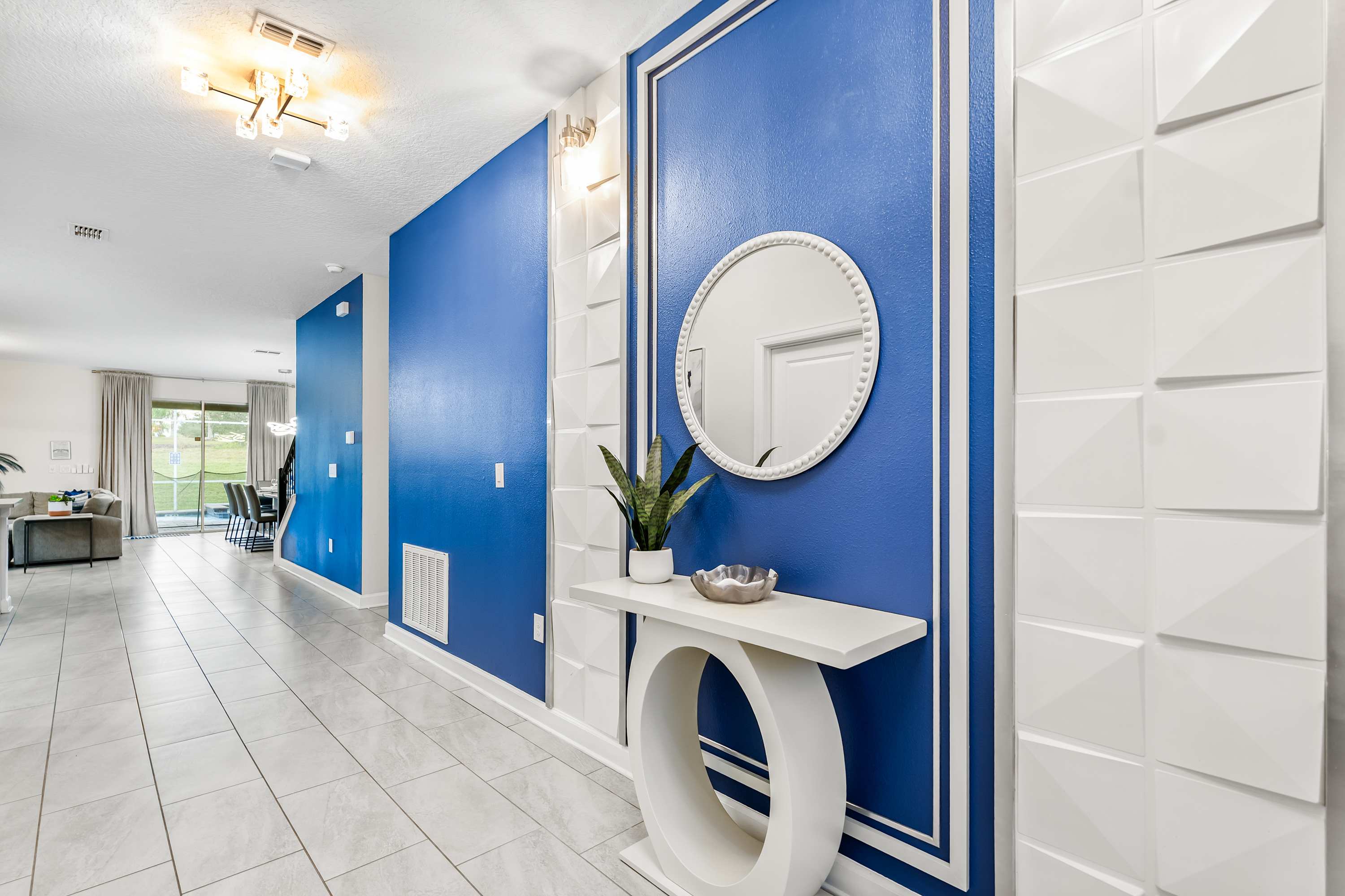 Stylish entryway with modern accents and clean, welcoming design.