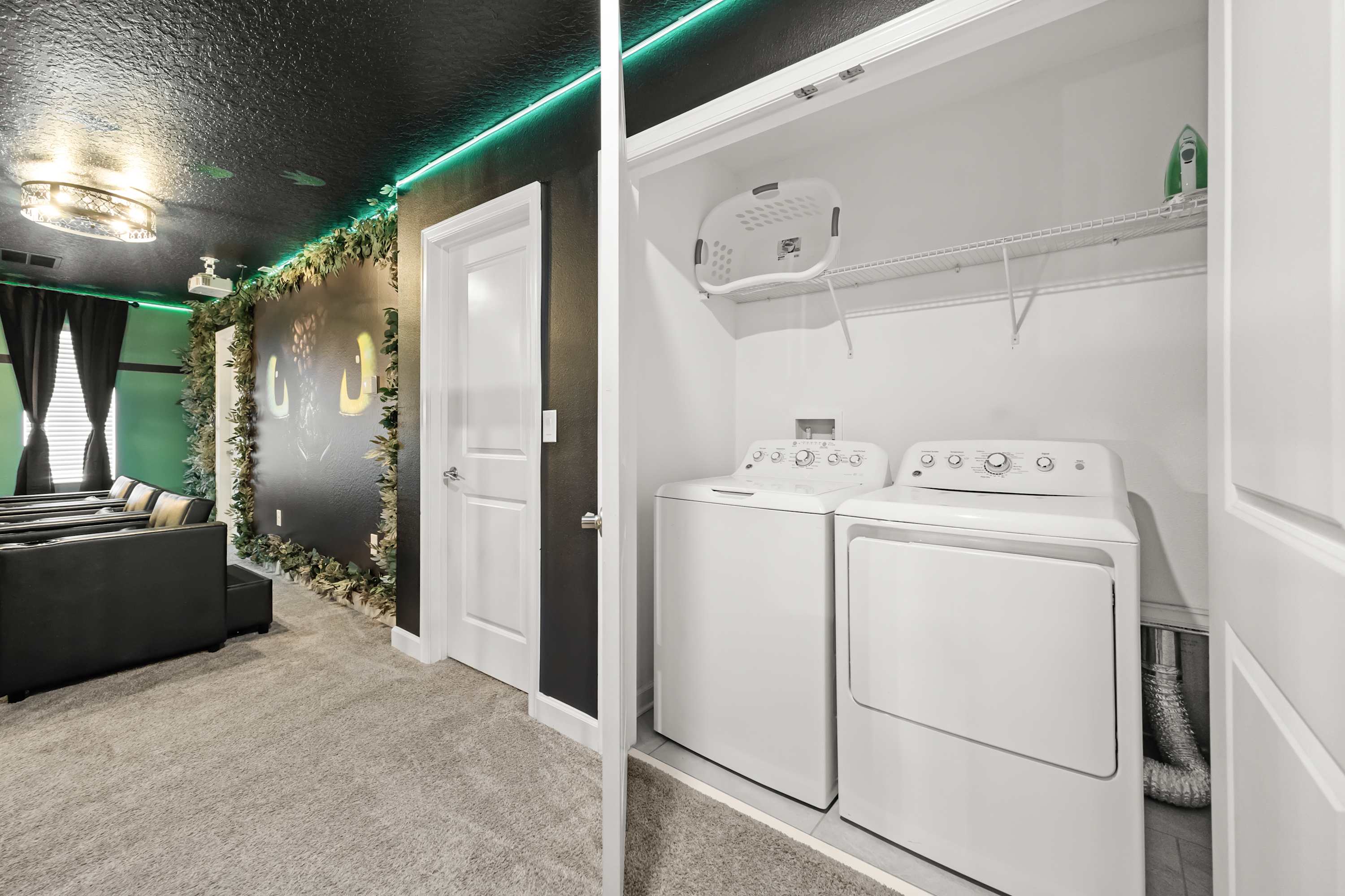 In-home laundry facilities (washer and dryer).