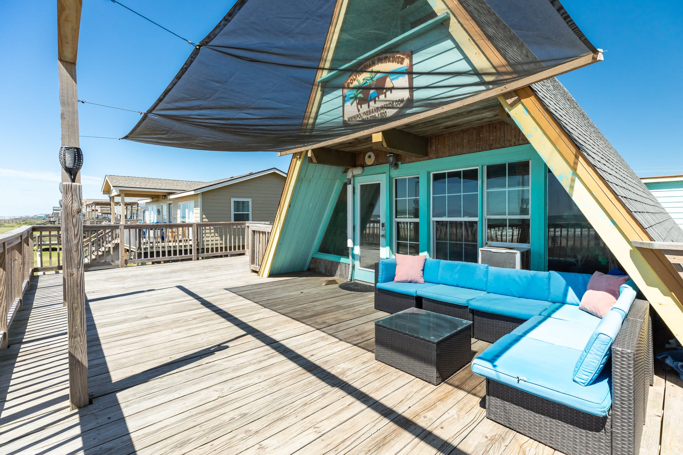 The Polynesian A Frame Beach Hut Gulf Front Row 2