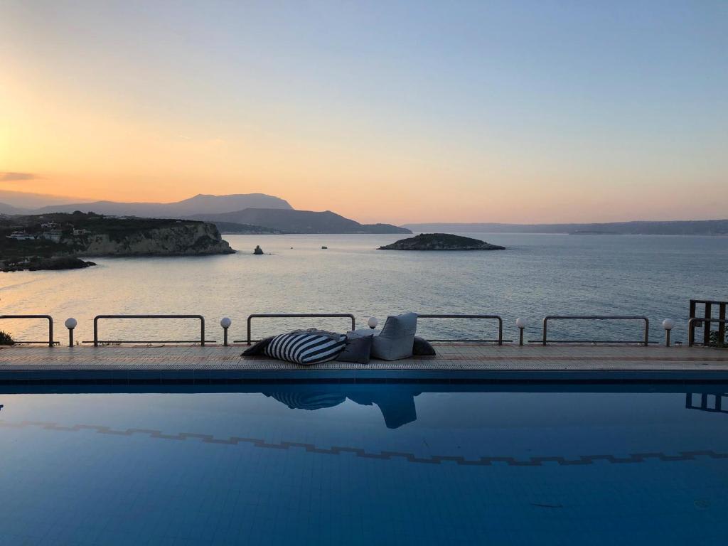 Crete Beachfront Sunkiss, Panoramic Views & Pool — Almirida, Chania Crete — vacation rental