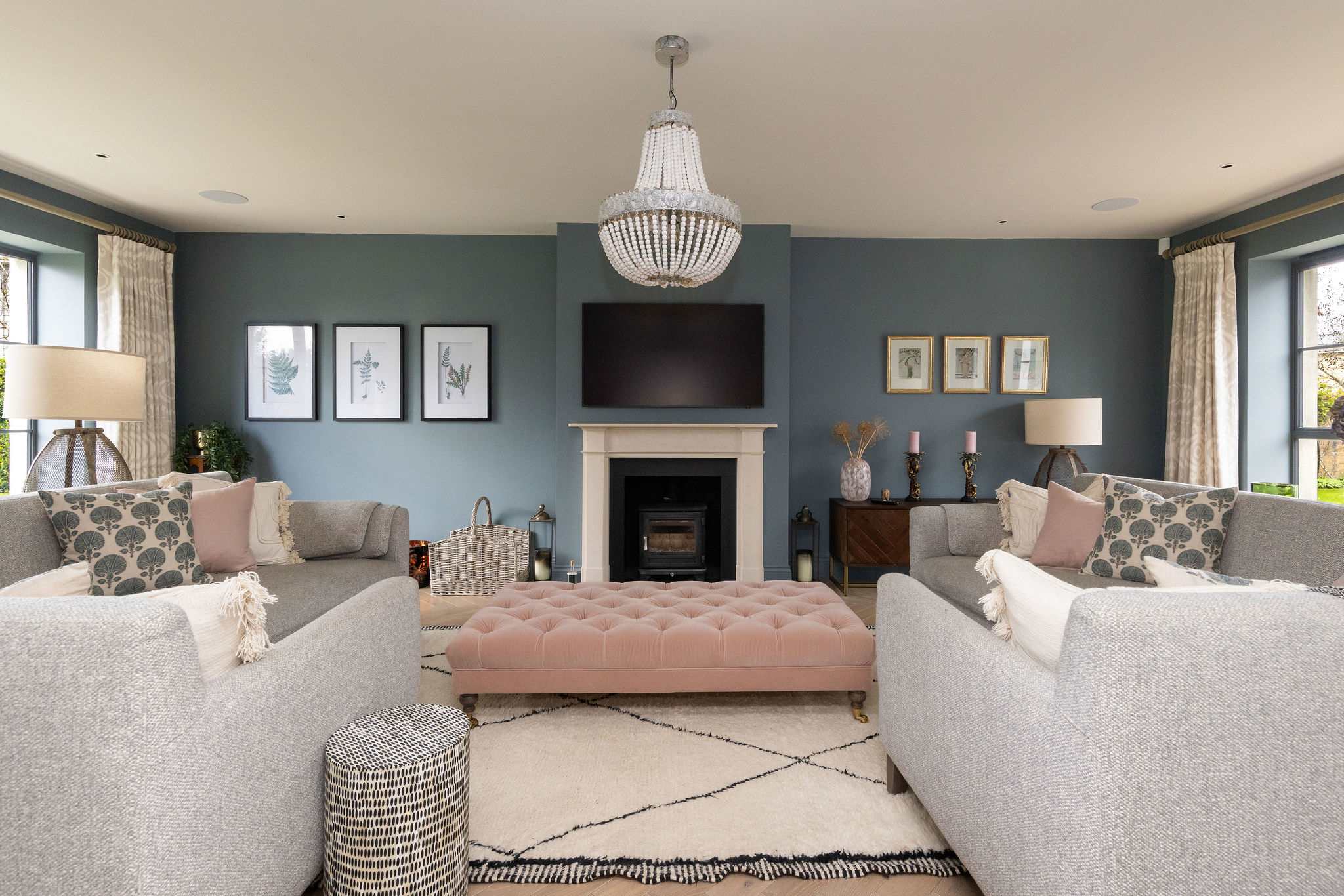 Unwind in the elegantly styled lounge featuring plush furnishings and a calming coastal-inspired palette.