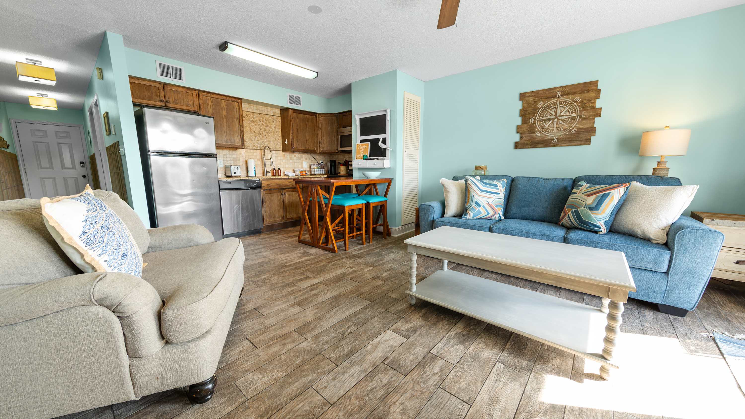 Curl up in the inviting living room & stream your favorites on the smart TV​