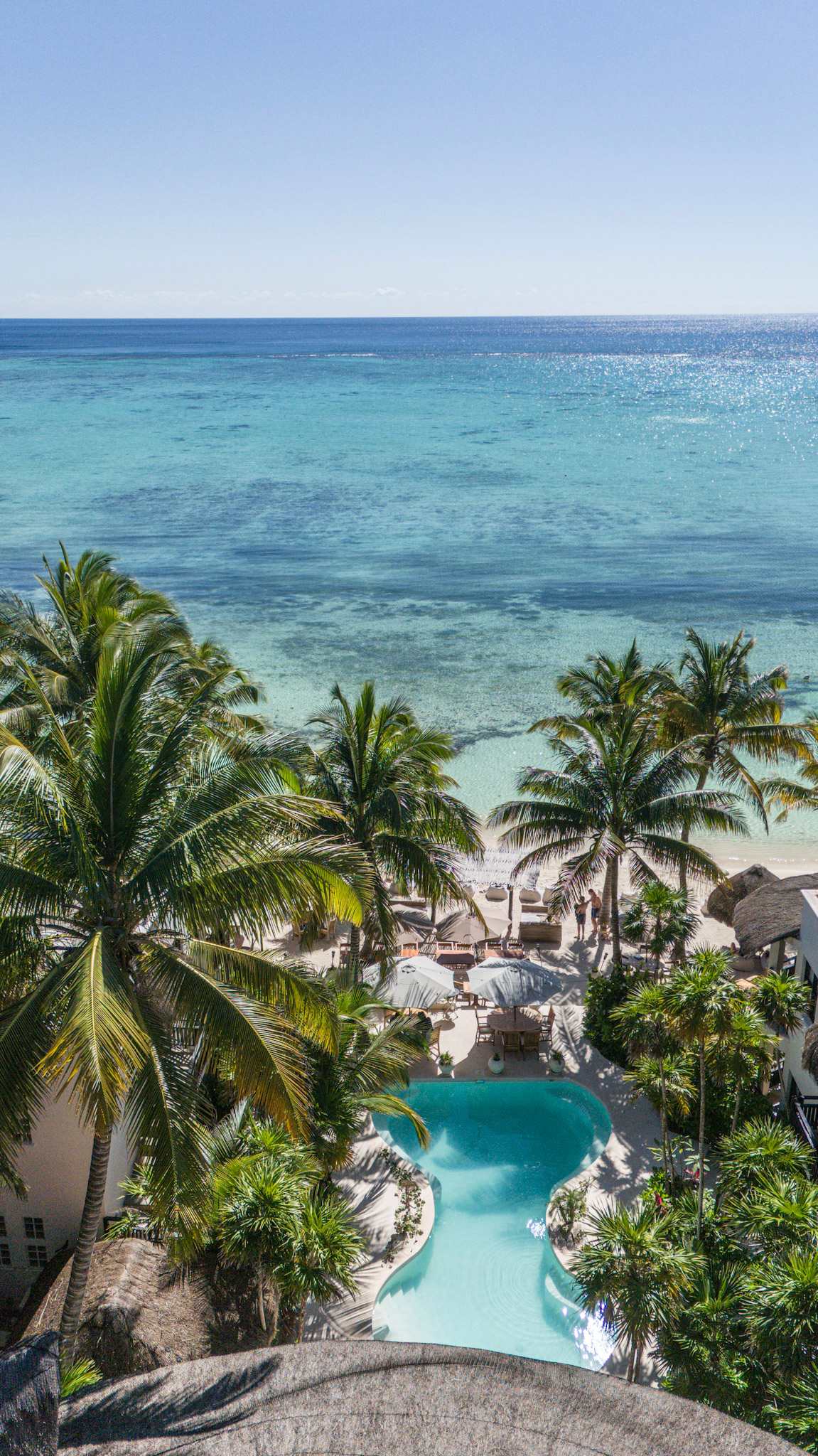 Shared pool with stunning ocean views