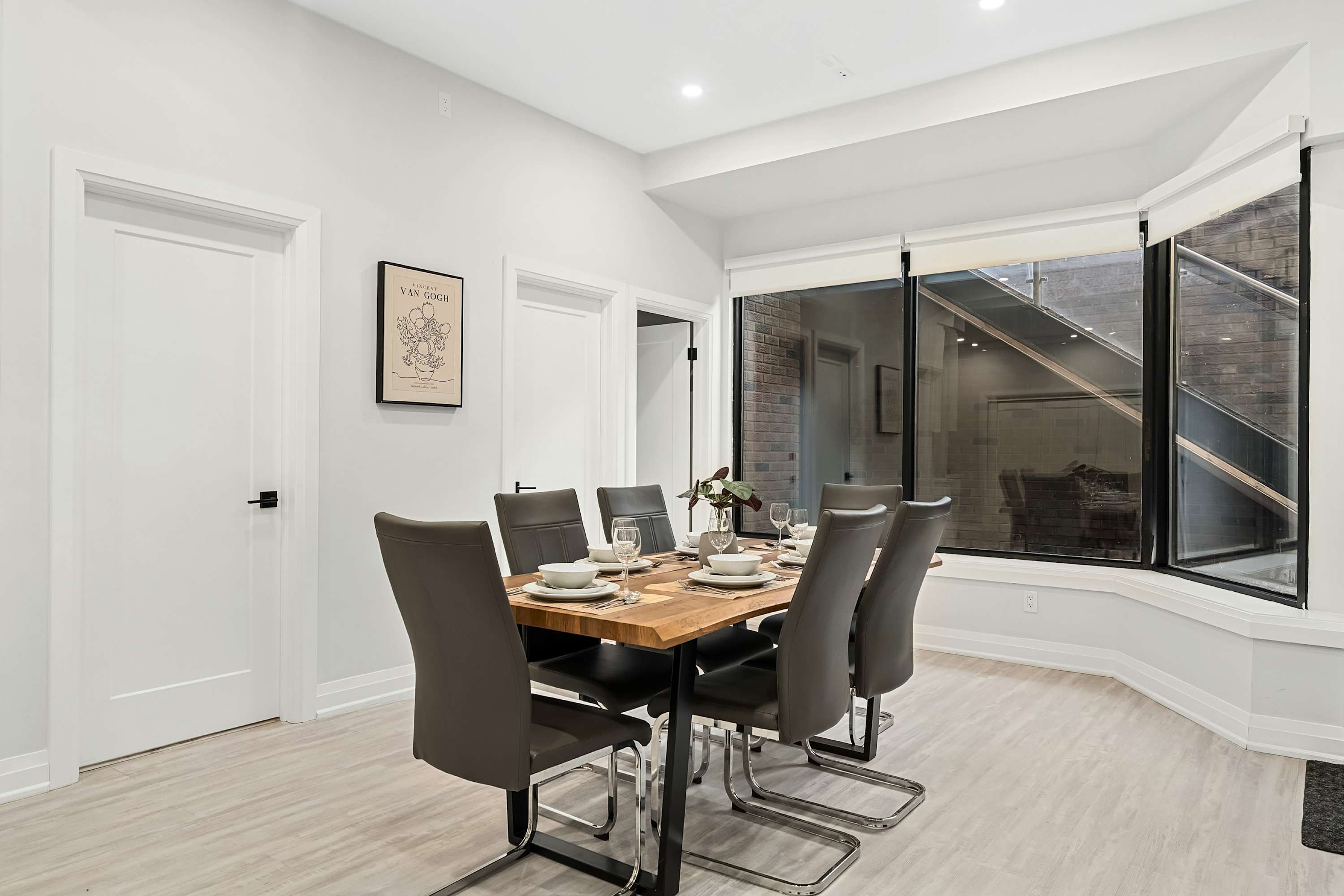 Dining area set for up to 6 guests, ideal for shared meals or gatherings.