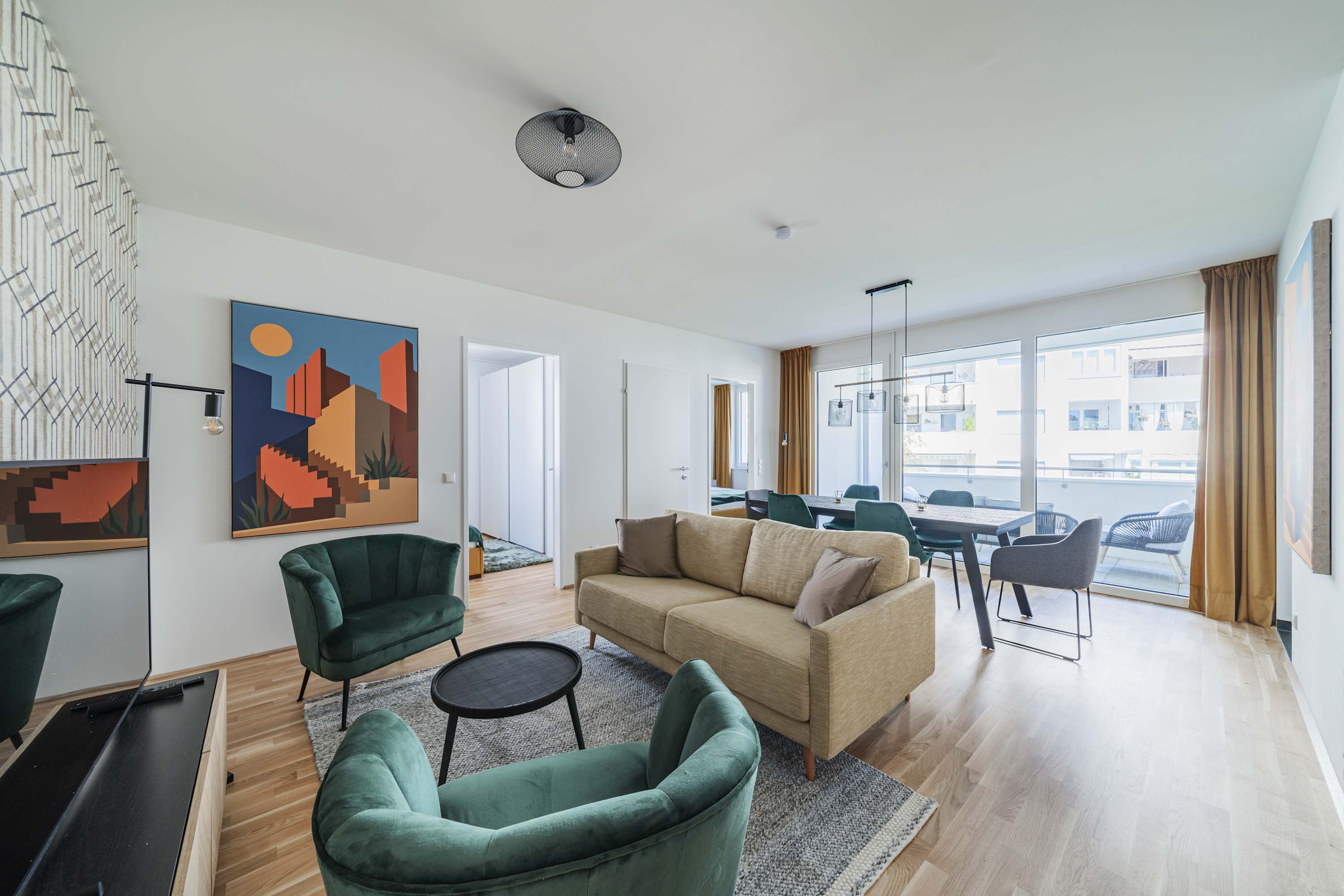 2 Zimmer Apartment mit Blick auf die Stadt