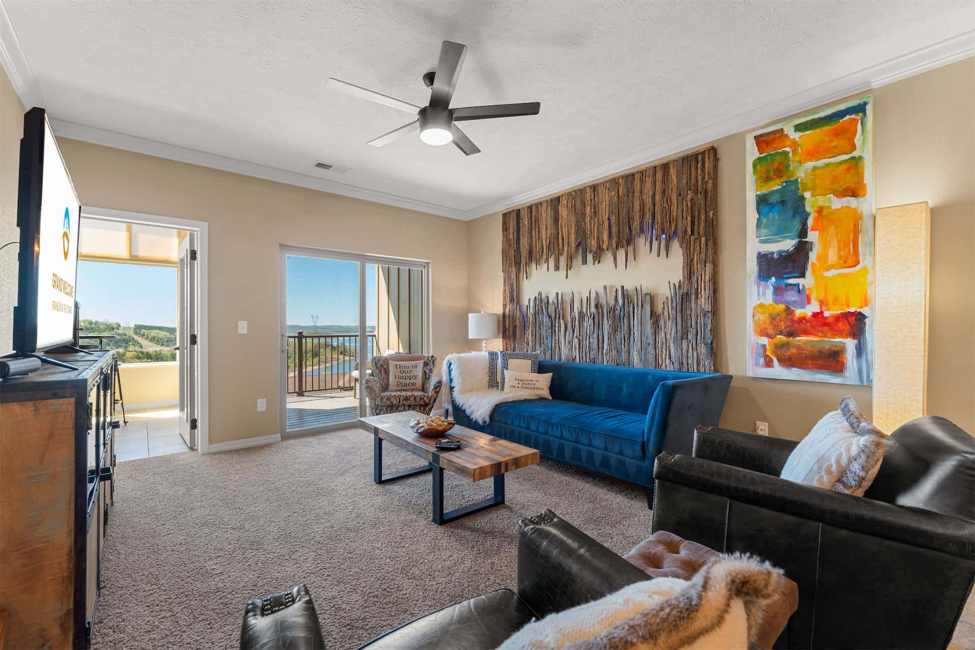 Curl up in the inviting living room & stream your favorites on the smart TV​