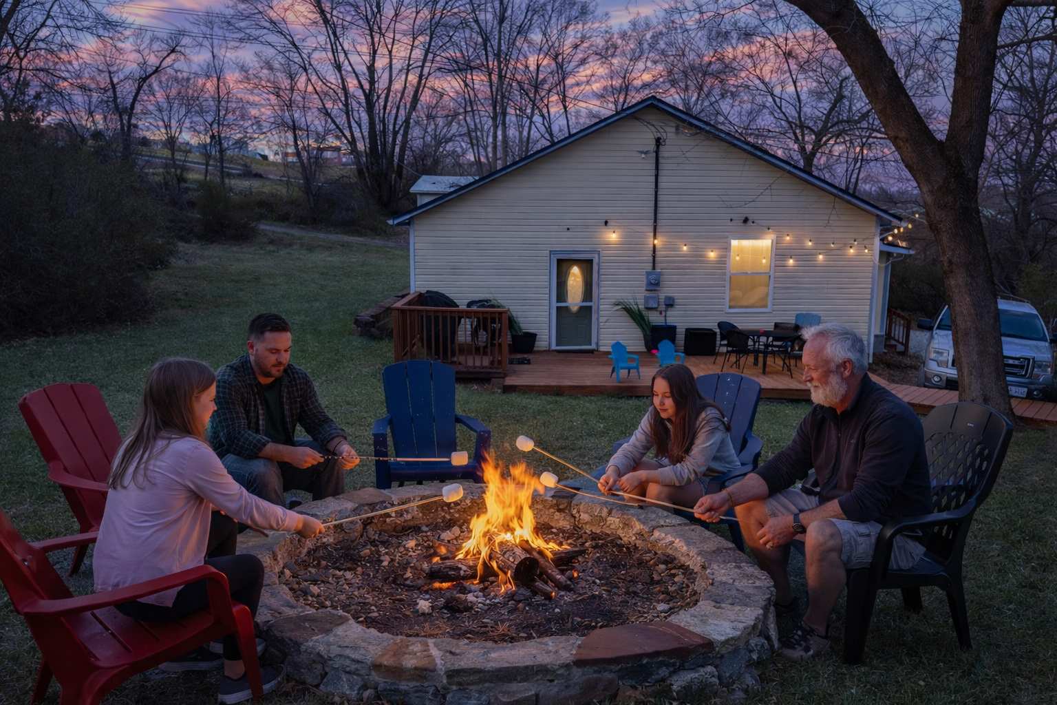 Enjoy smores or just chatting with friends around your Giant firepit
