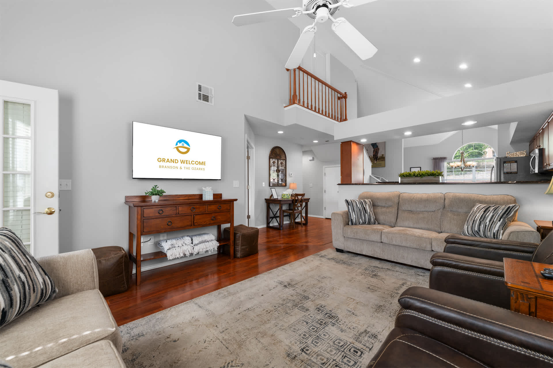 Curl up in the inviting living room & stream your favorites on the smart TV​