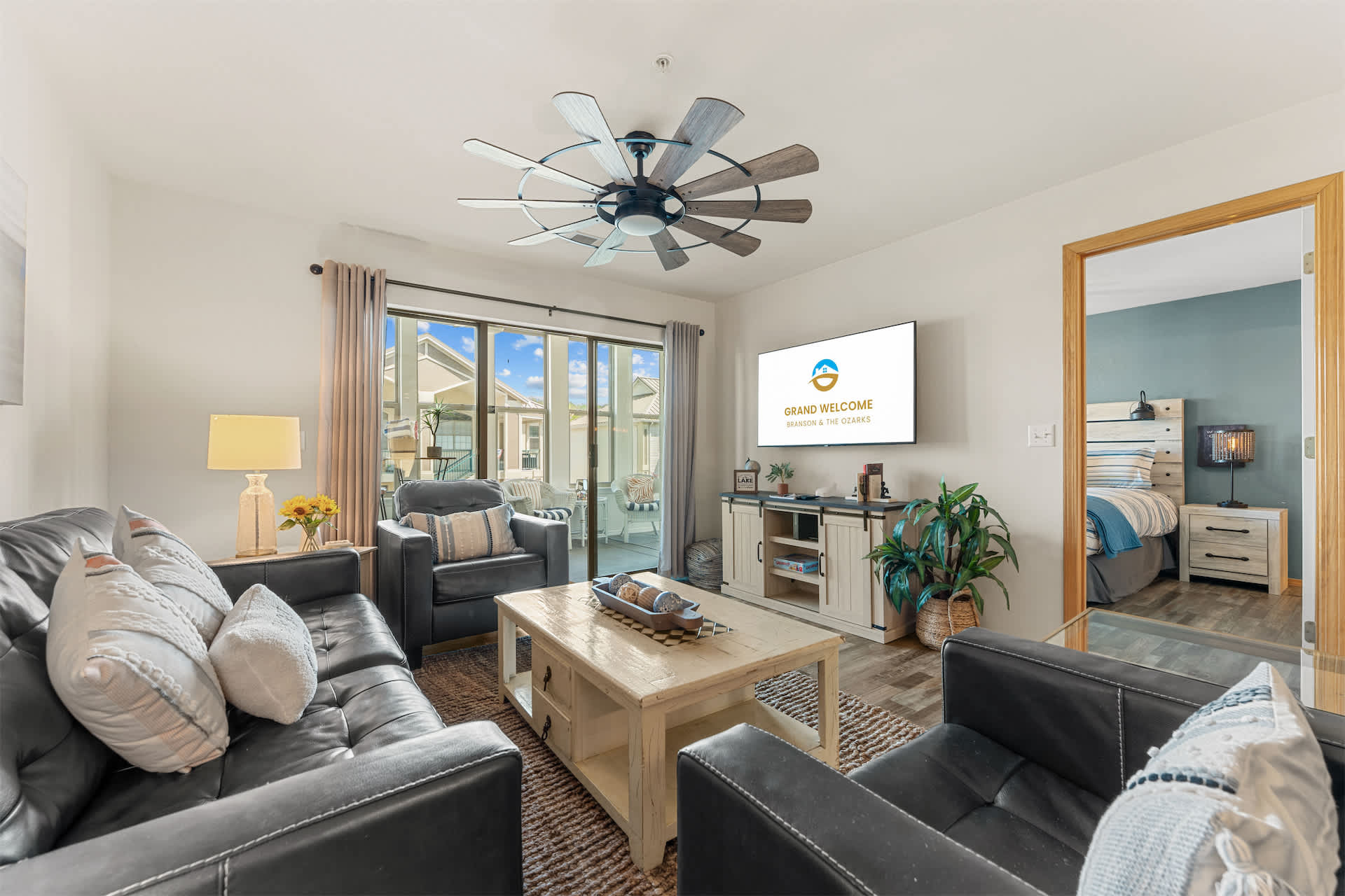 Curl up in the inviting living room & stream your favorites on the smart TV​