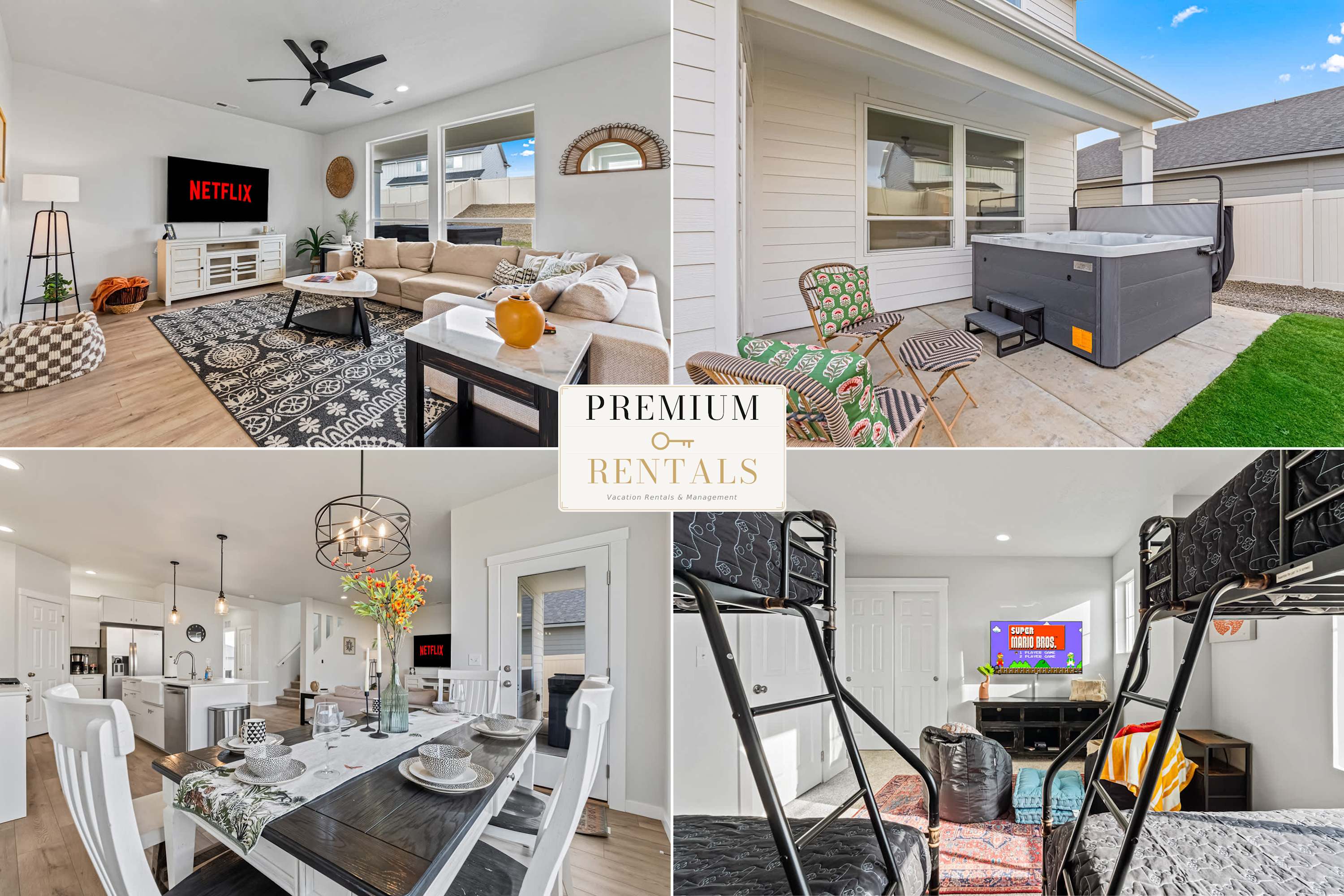 Luxury 5BR Retreat • Hot Tub • Game Room • EV in Meridian, ID