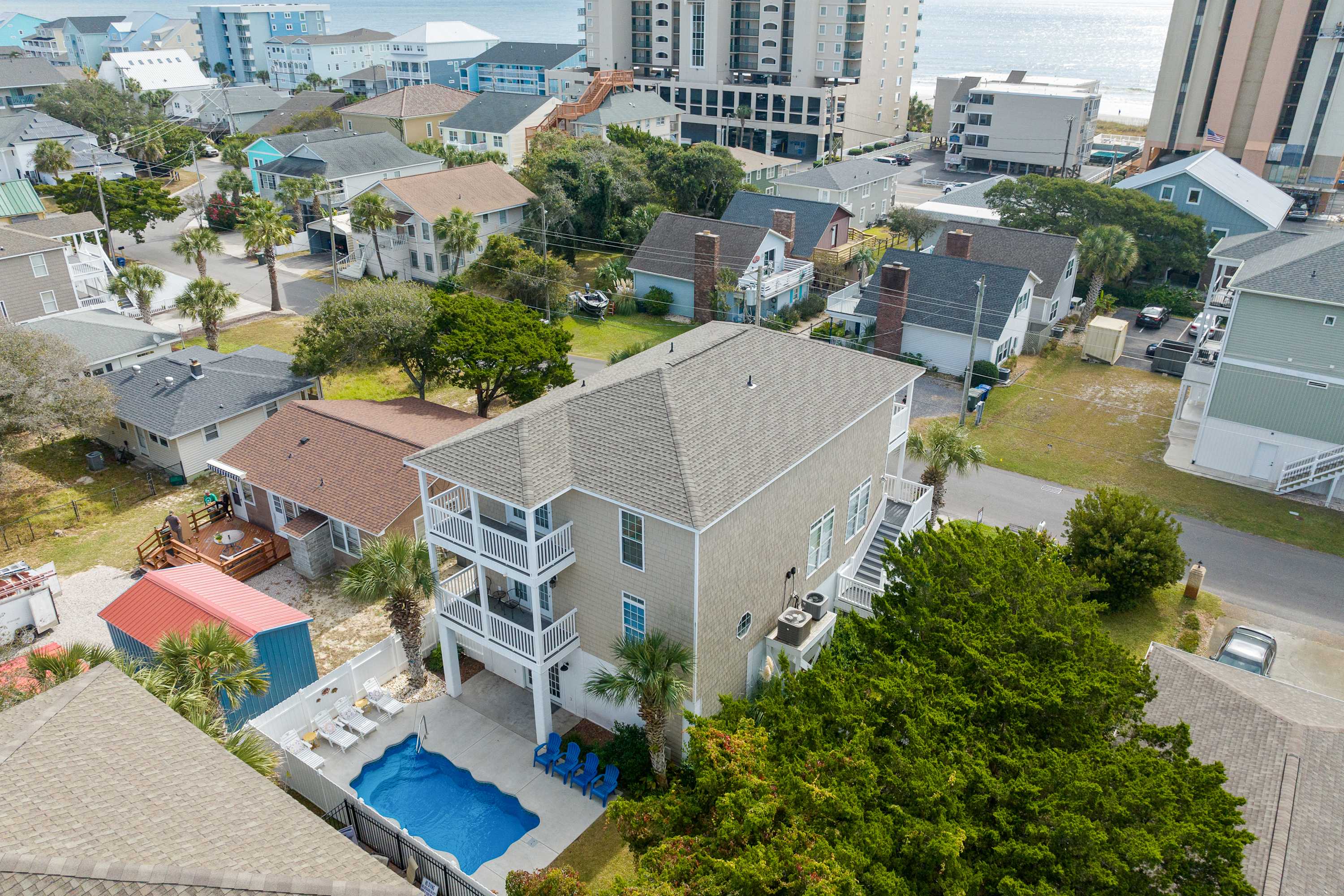 Beach Bliss w Pool Game Room and Steps to Sand
