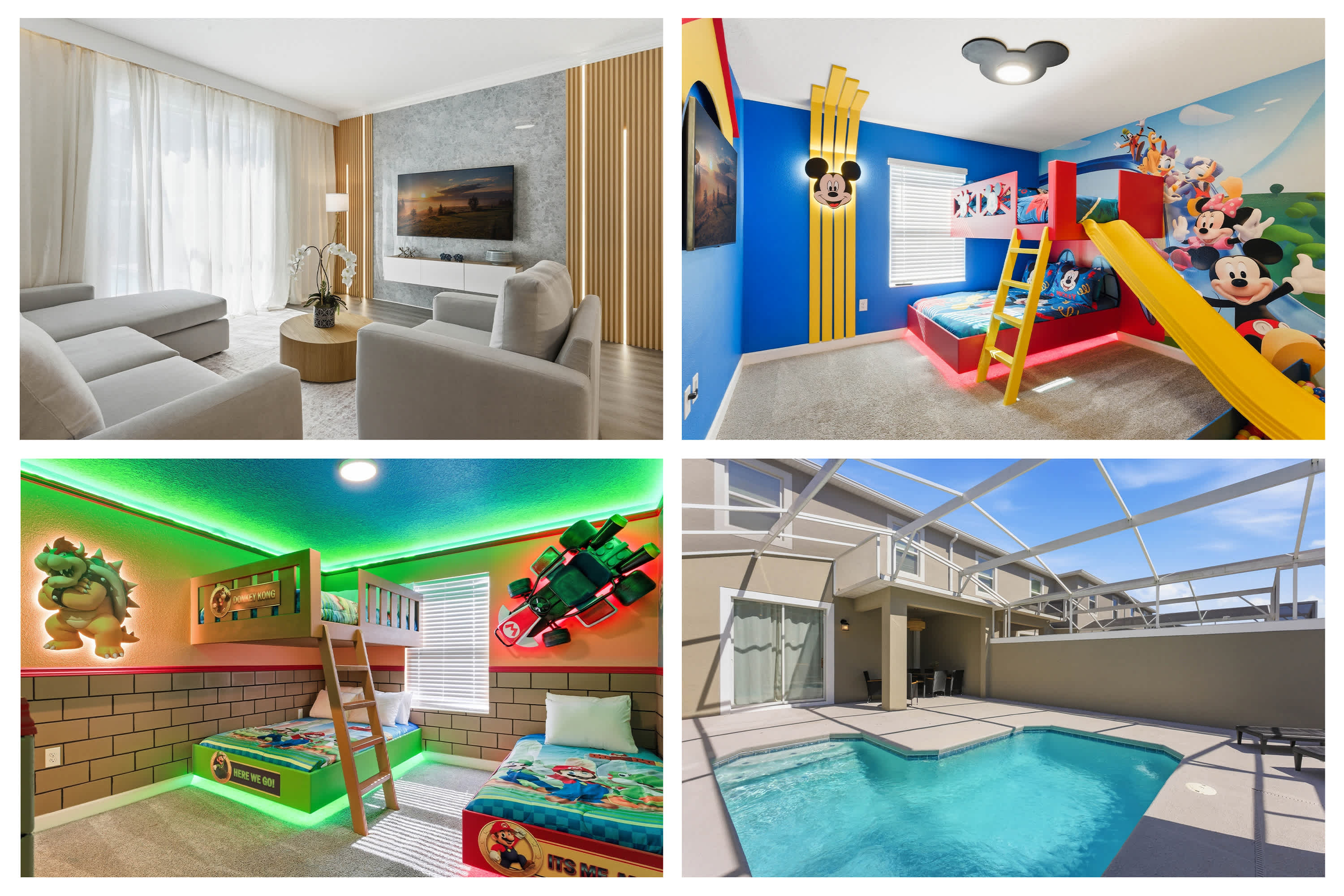 Chic Family Retreat, Pool, Mario and Mickey Rooms