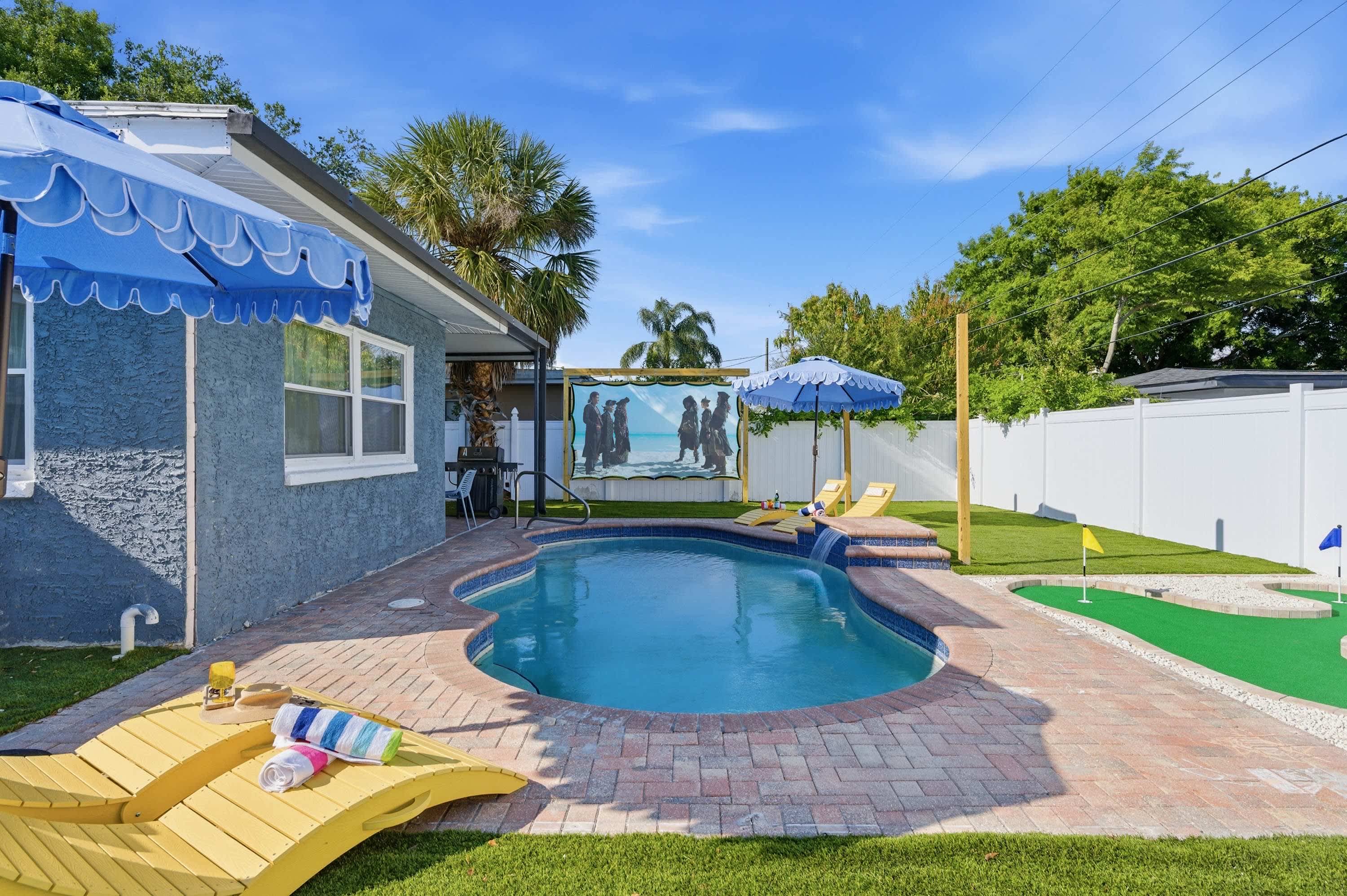 4BR home w/ pool & backyard