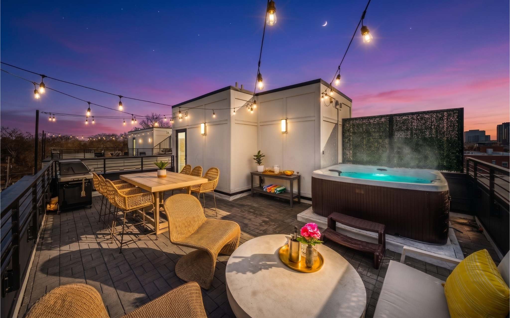 2 Homes | 24 Guests | Rooftop Hot Tub Fire Pit — Nashville, TN — vacation rental