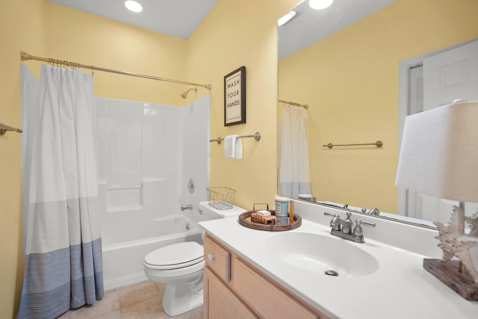 Shared Bathroom on Main Floor with Tub/Shower Combo