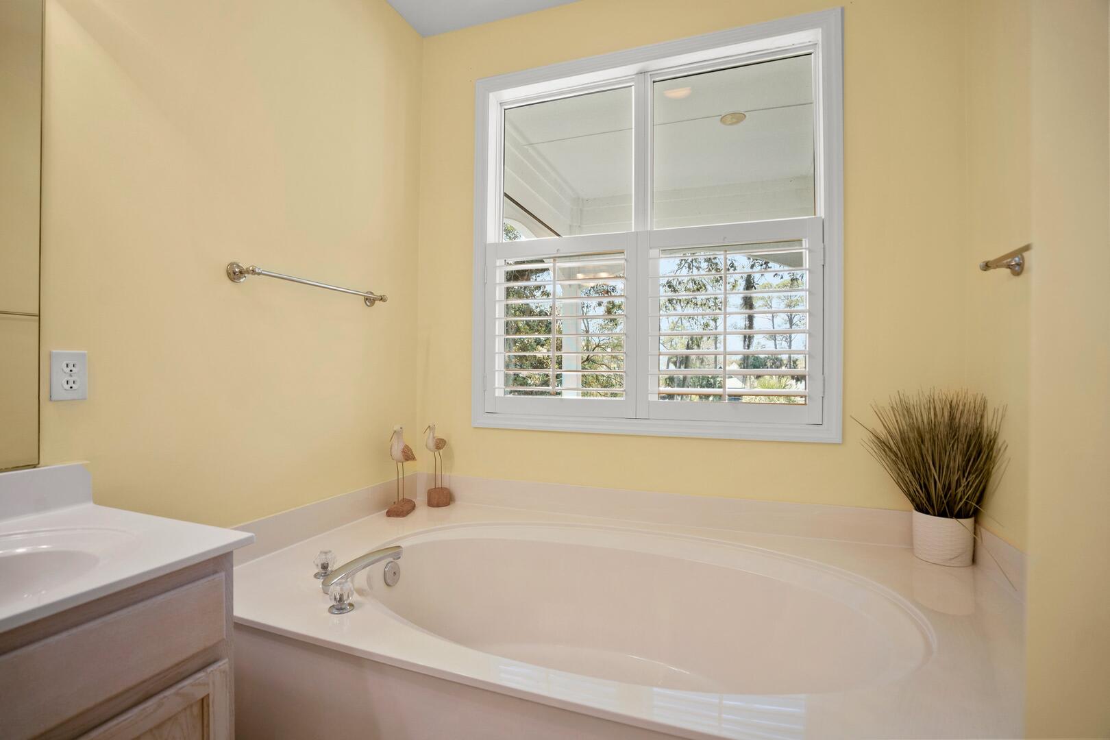 Primary En Suite Bathroom with Shower and Soaking Tub