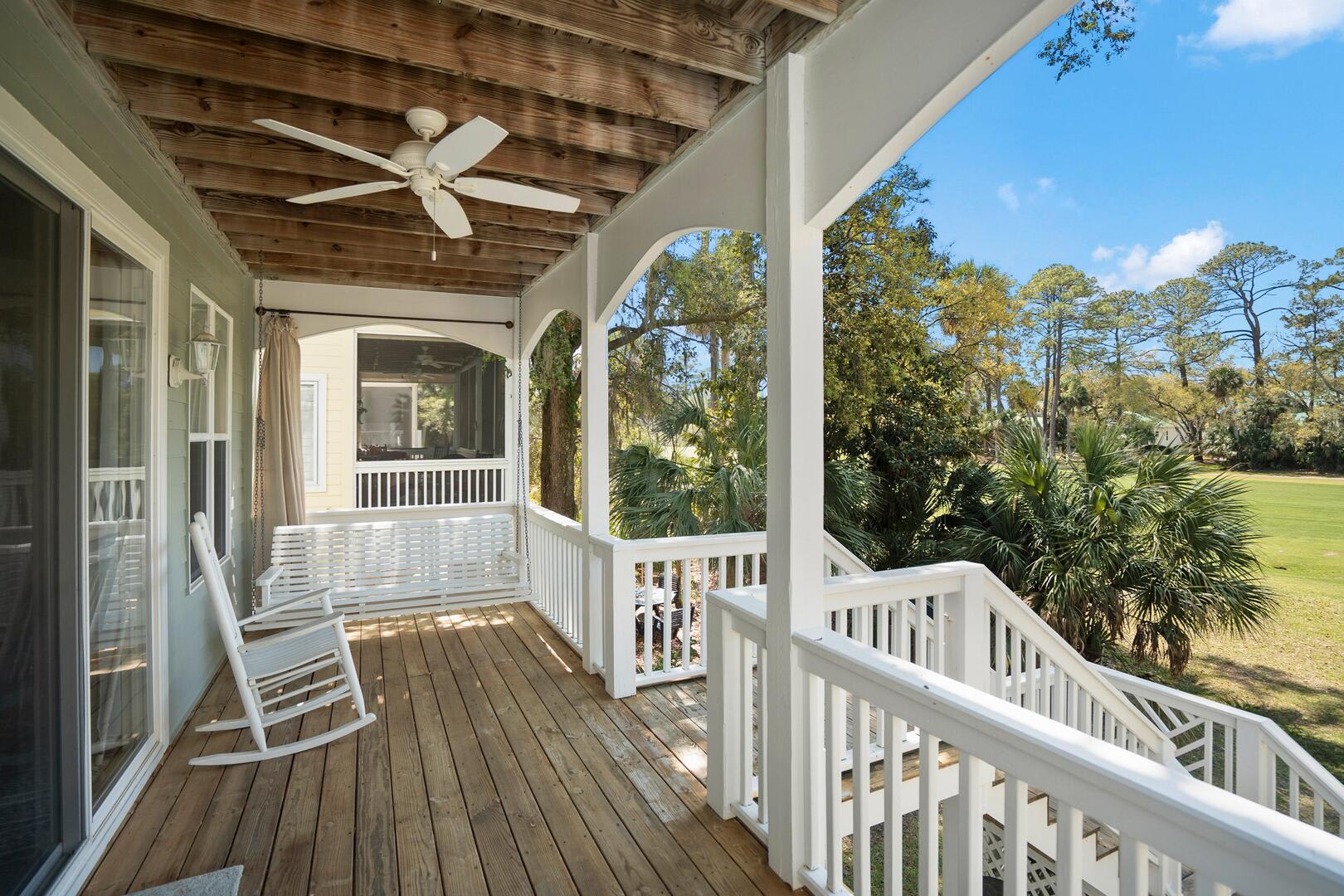 Back Main Porch with a Swing