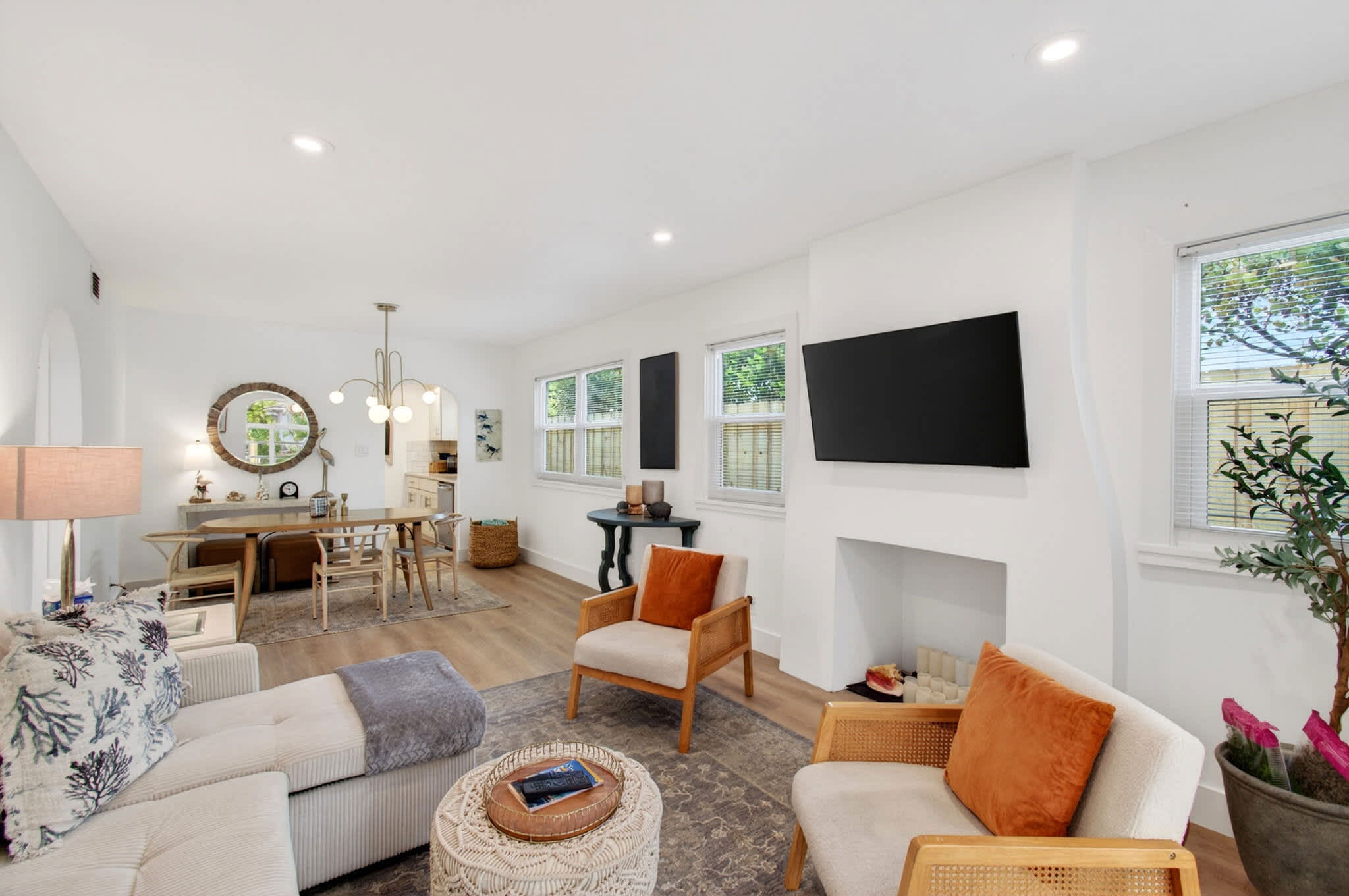 Curl up in the inviting living room & stream your favorites on the smart TV​