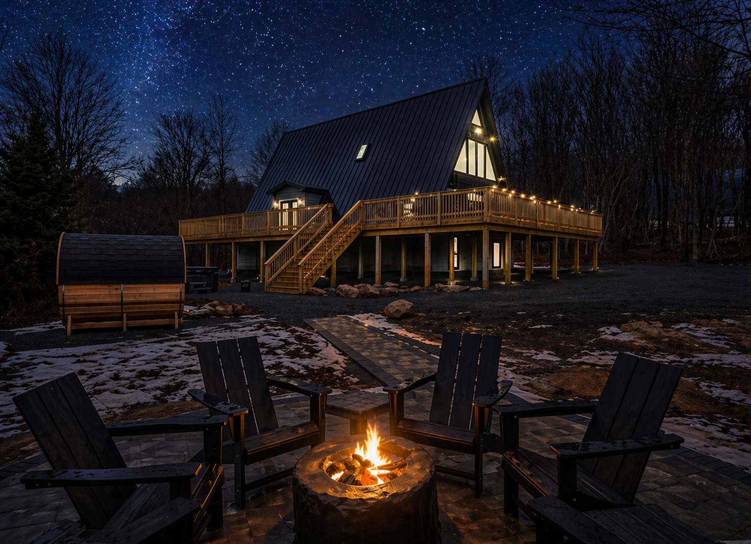 Black Lotus A-Frame | Hot Tub | Sauna | Firepit