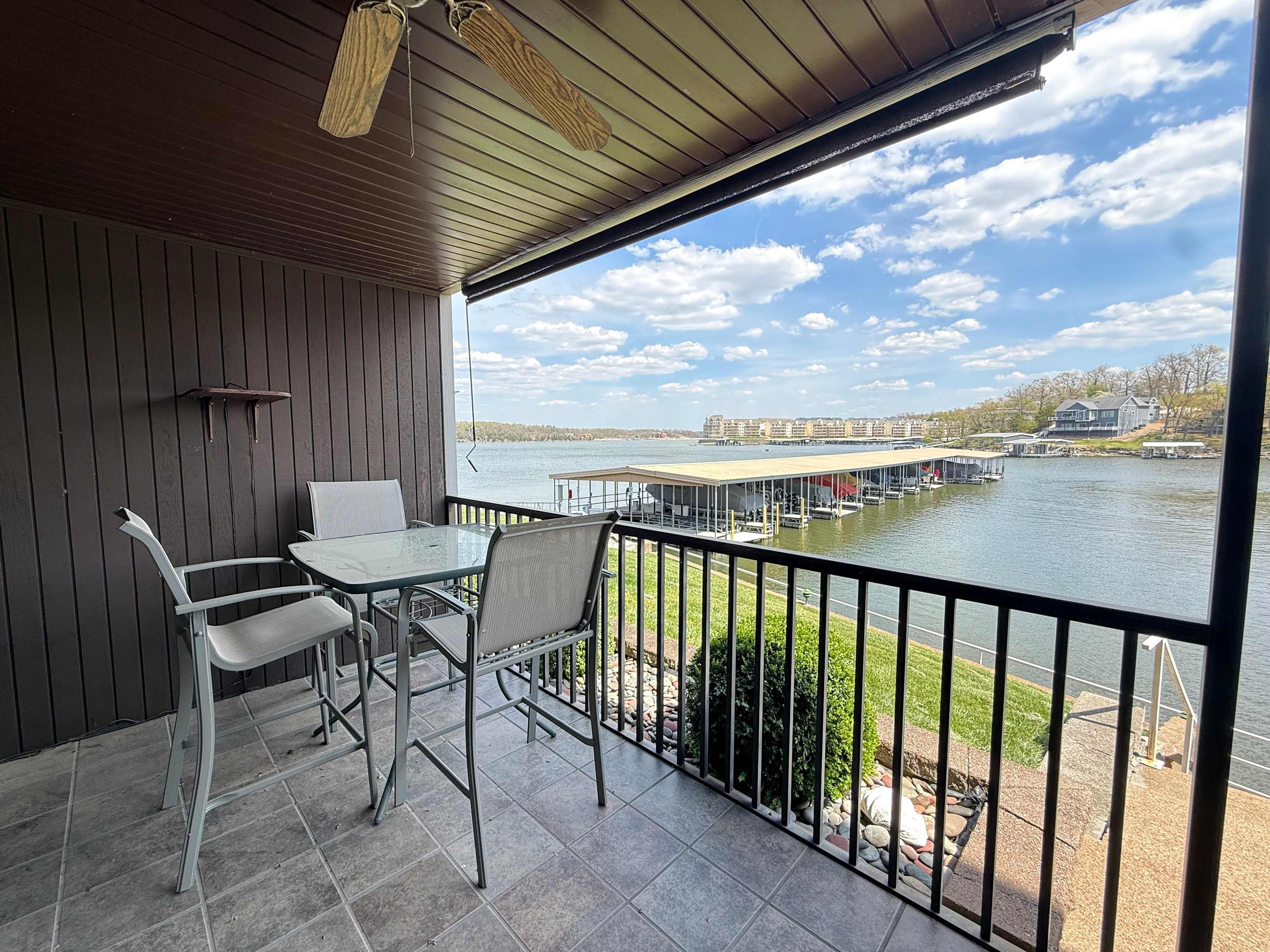 Lounge the day away or dine alfresco with water views on the deck​