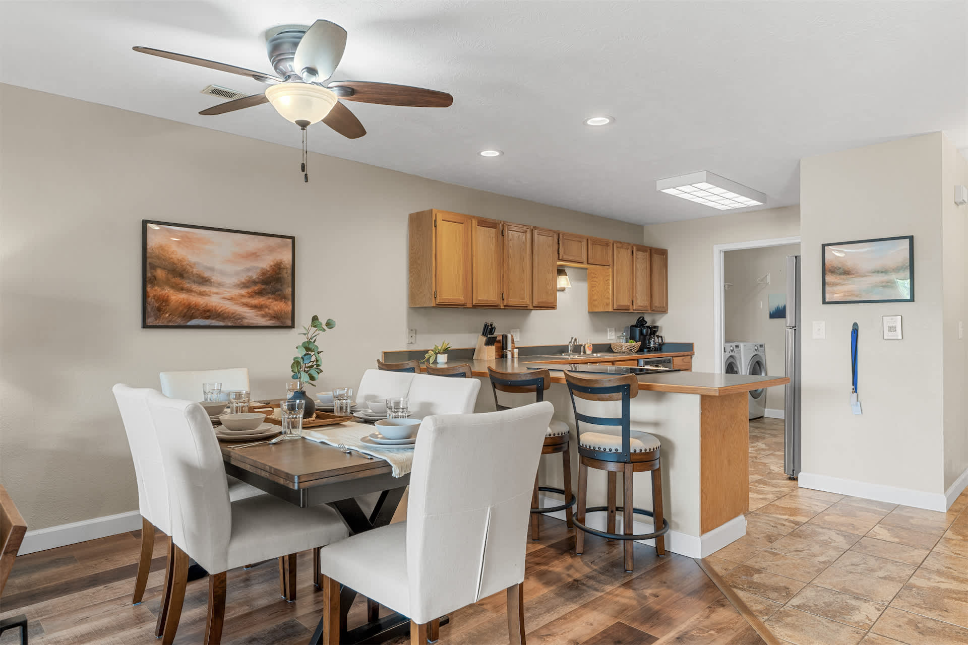 Make mealtime memories together in the elegant dining area​