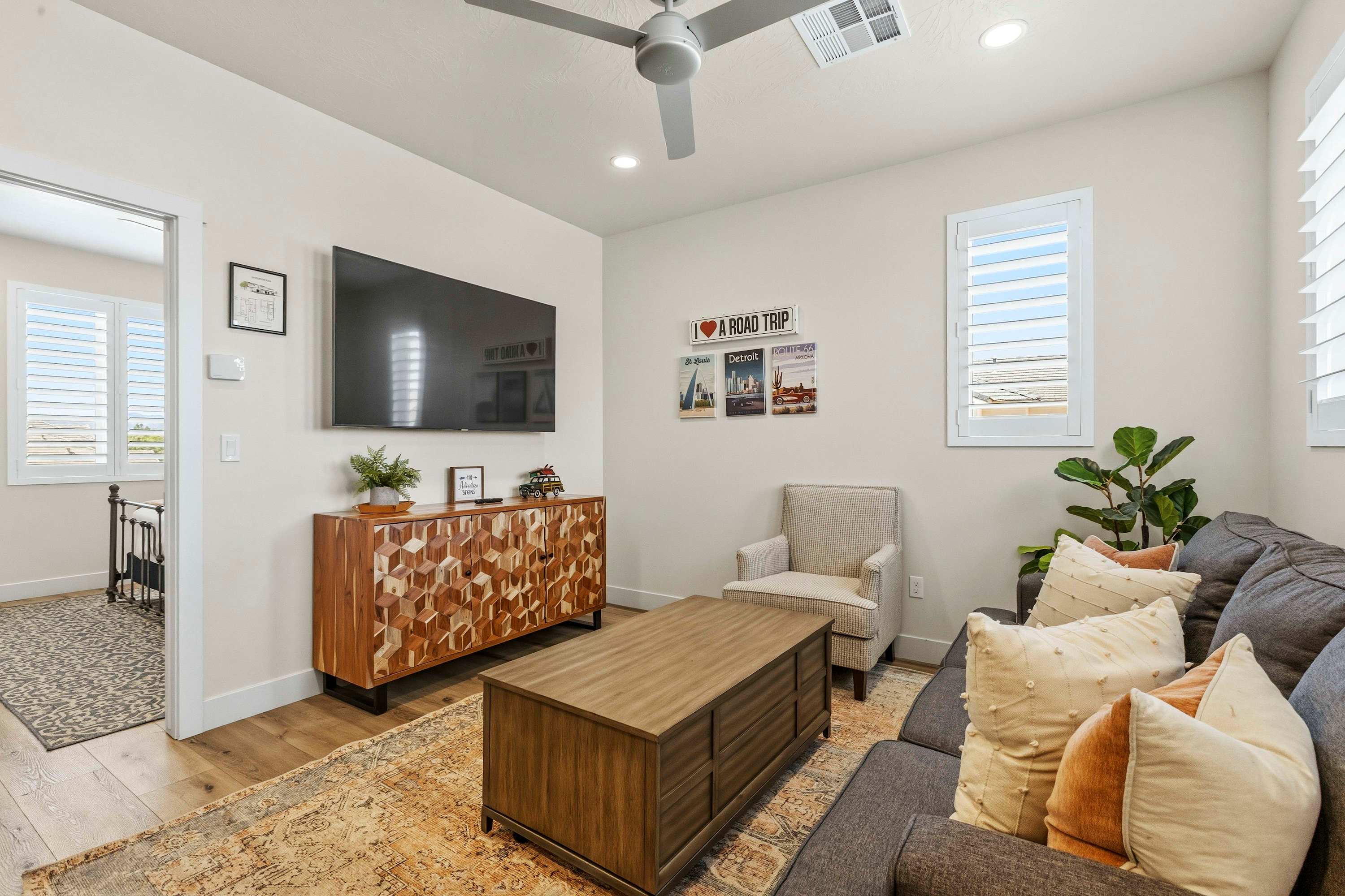 Kick back & relax in style upstairs in the landing’s den space​