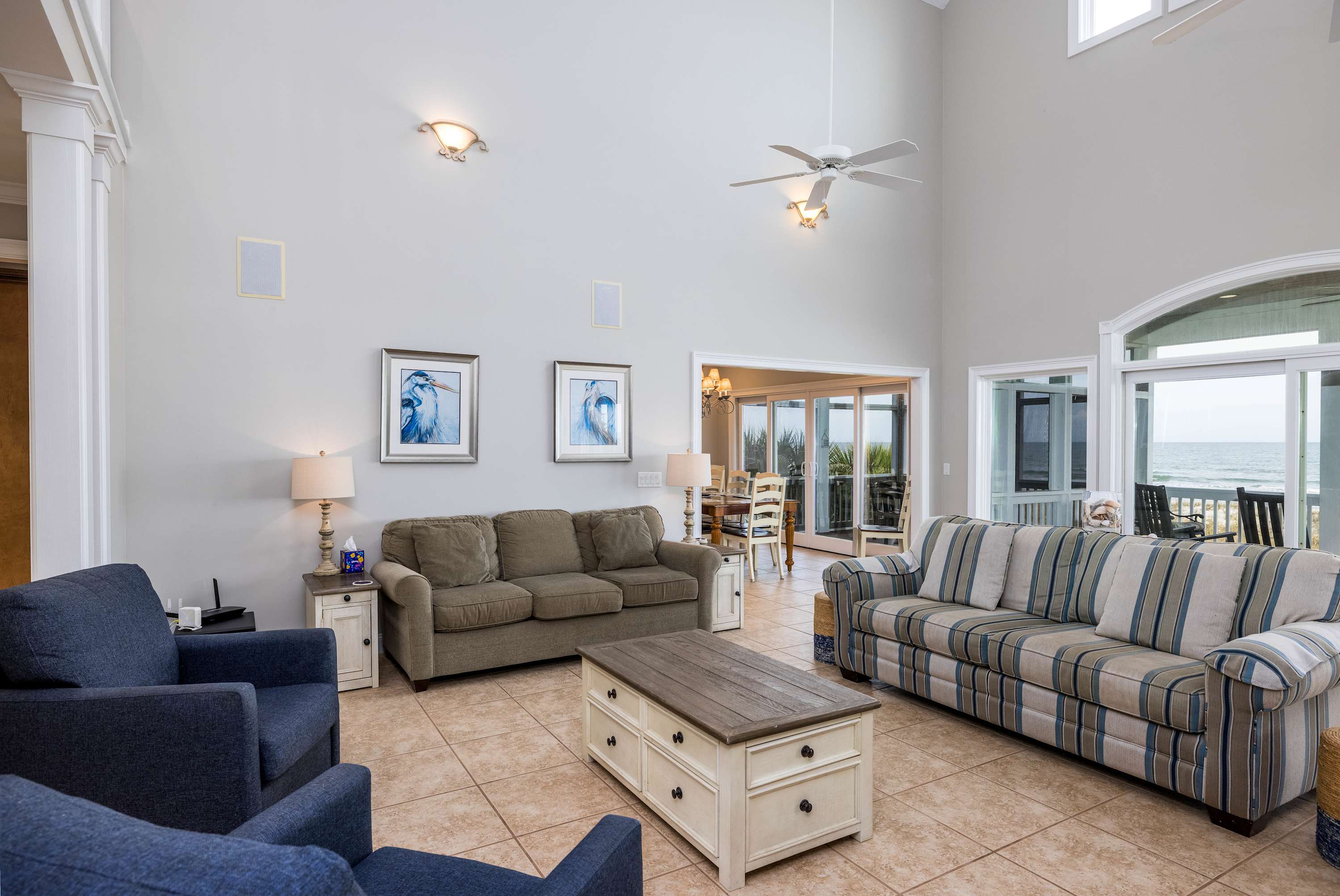 Living Room with Access to Ocean Front Balcony