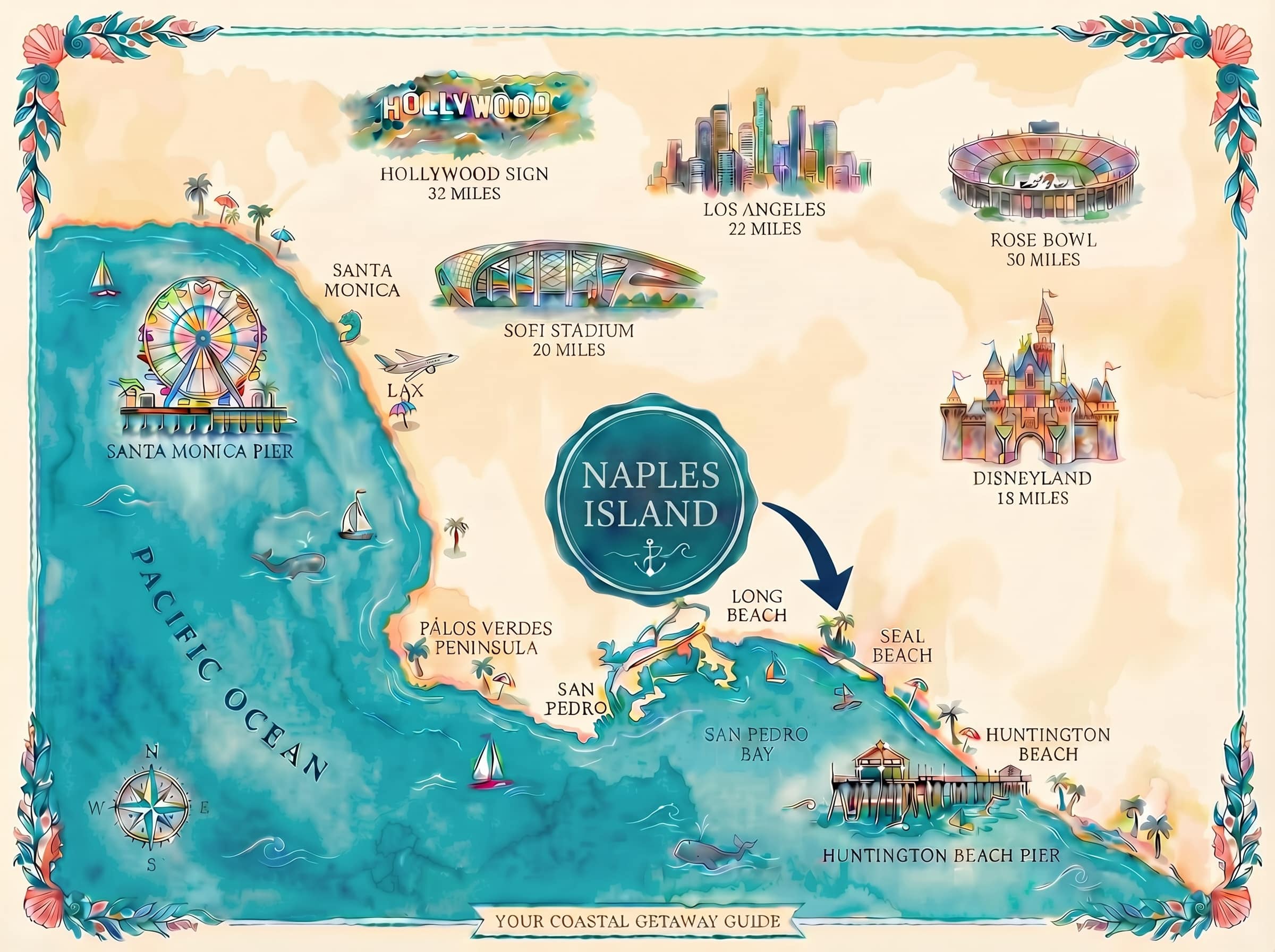 Naples Island • Walk to Canals & Beach • Sleeps 4 4