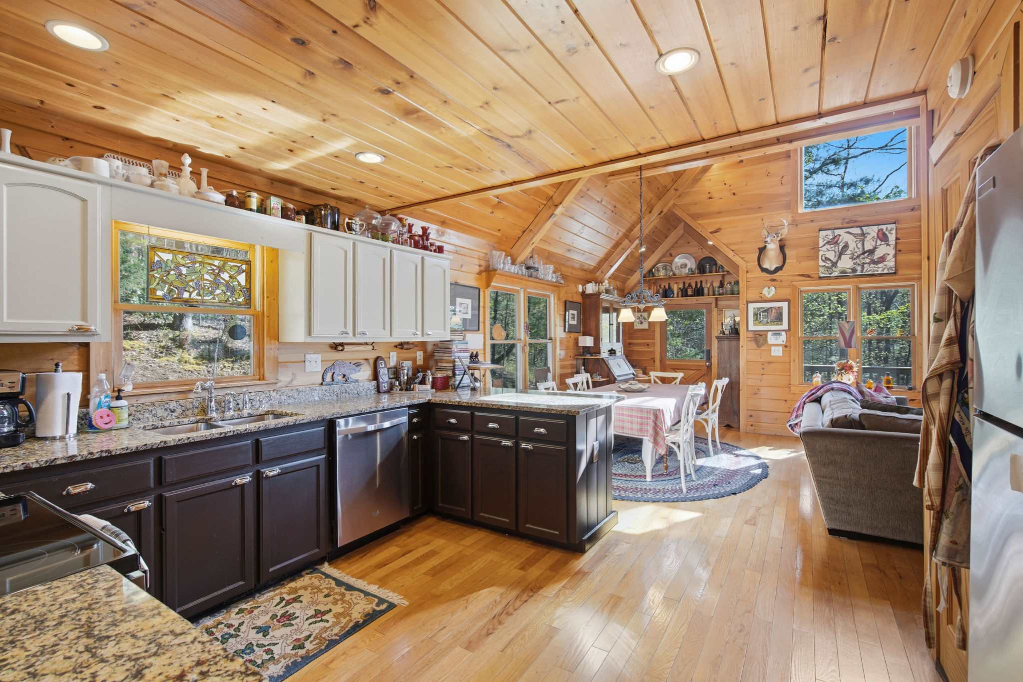 The open kitchen offers ample space & all the comforts of home​