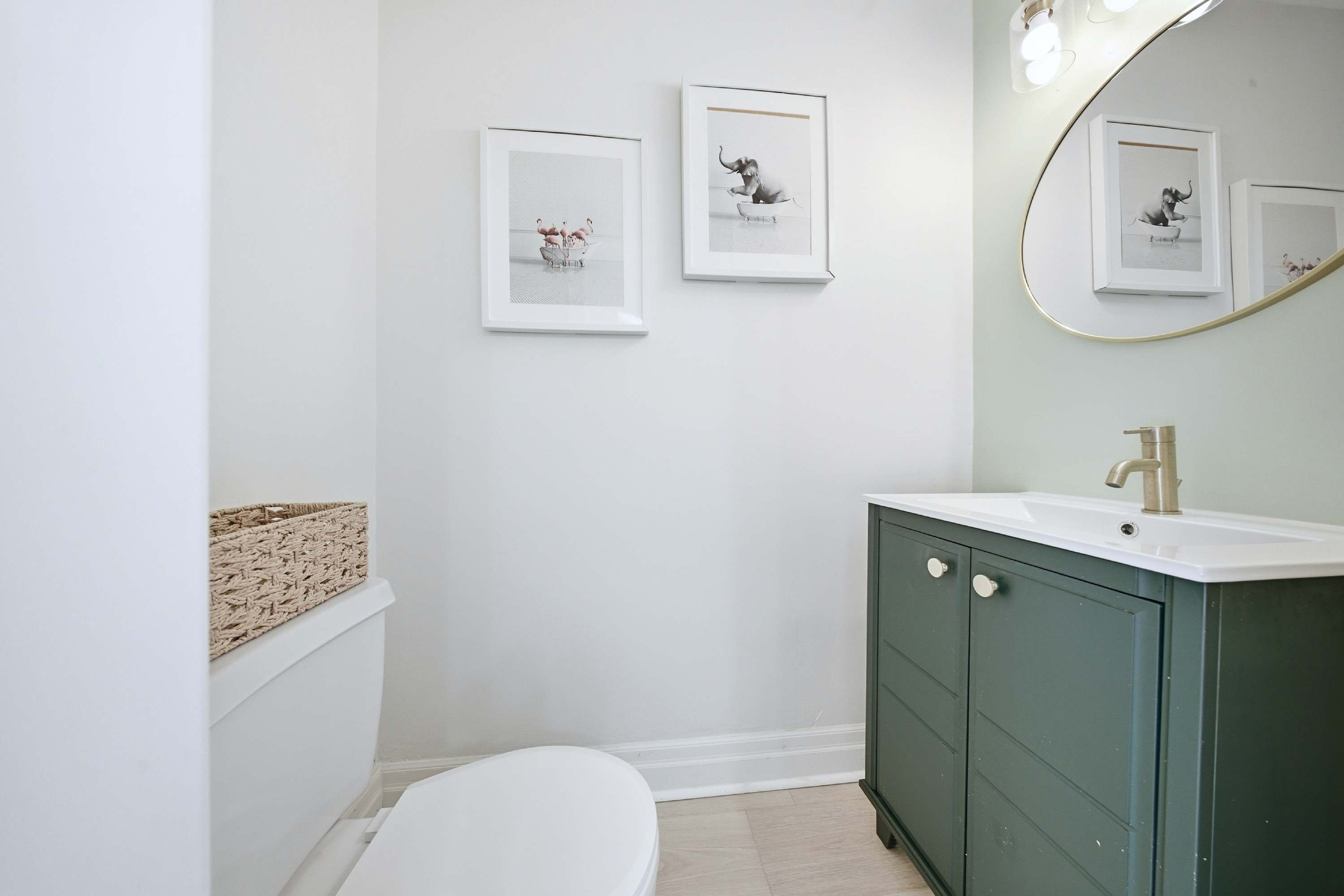 Clean and modern powder room for added comfort