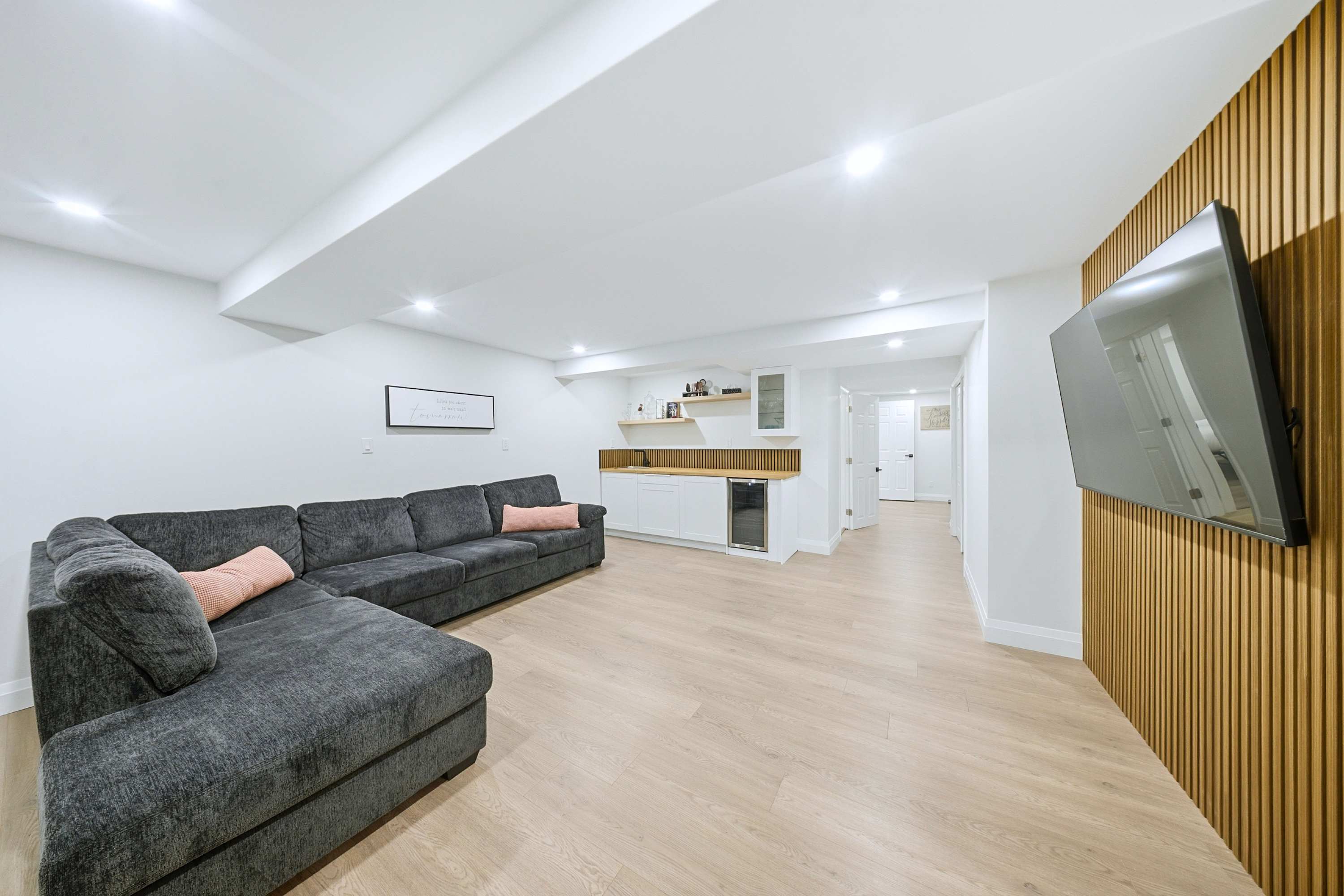 Modern living room designed for comfort, entertainment, and easy unwinding