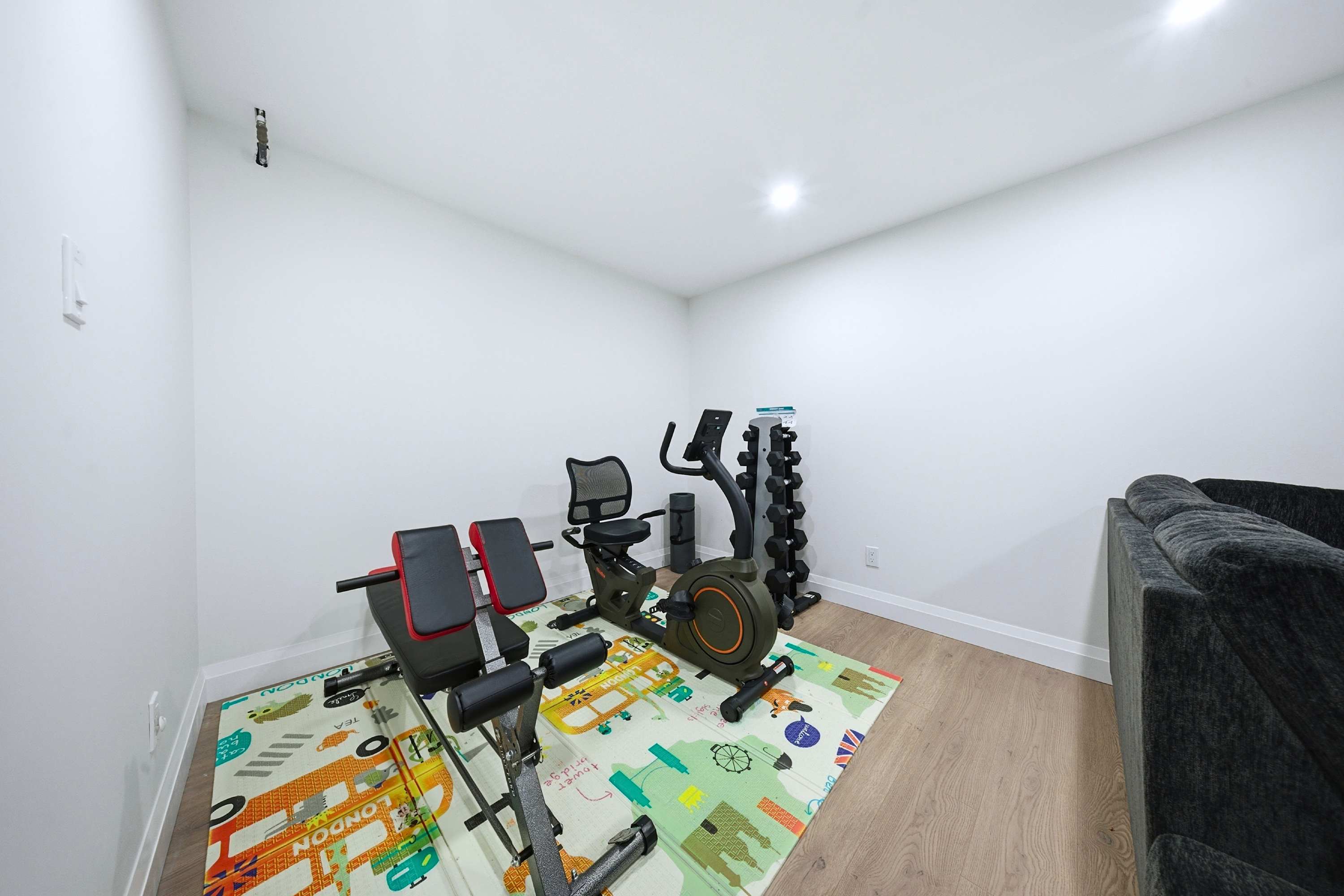 Simple in home fitness space for staying active and comfortable