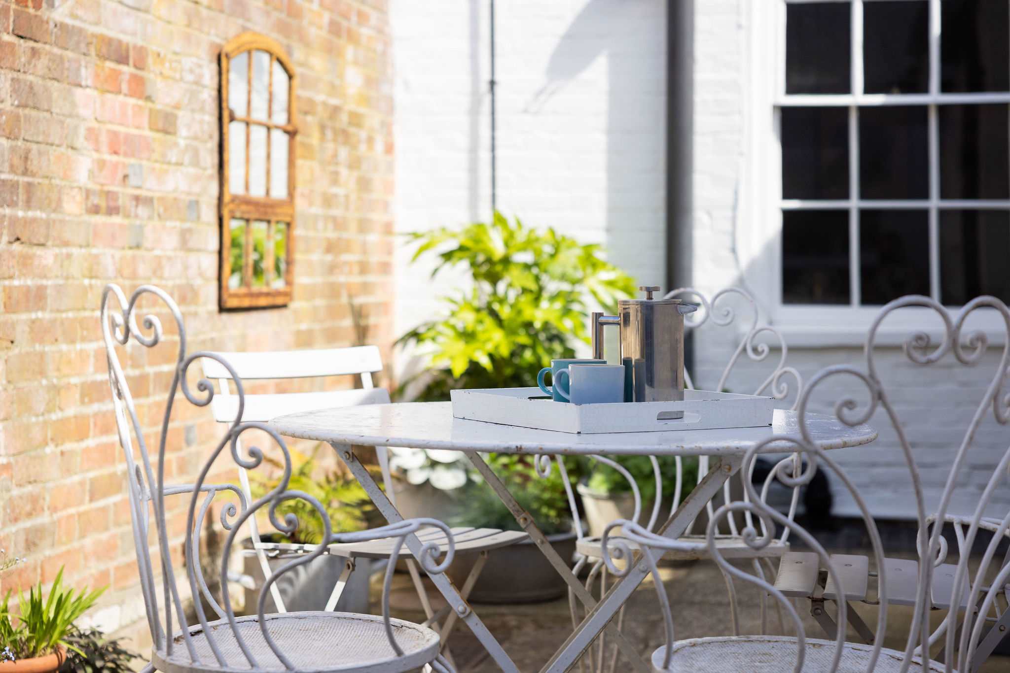 Sunny courtyard perfect for morning coffee