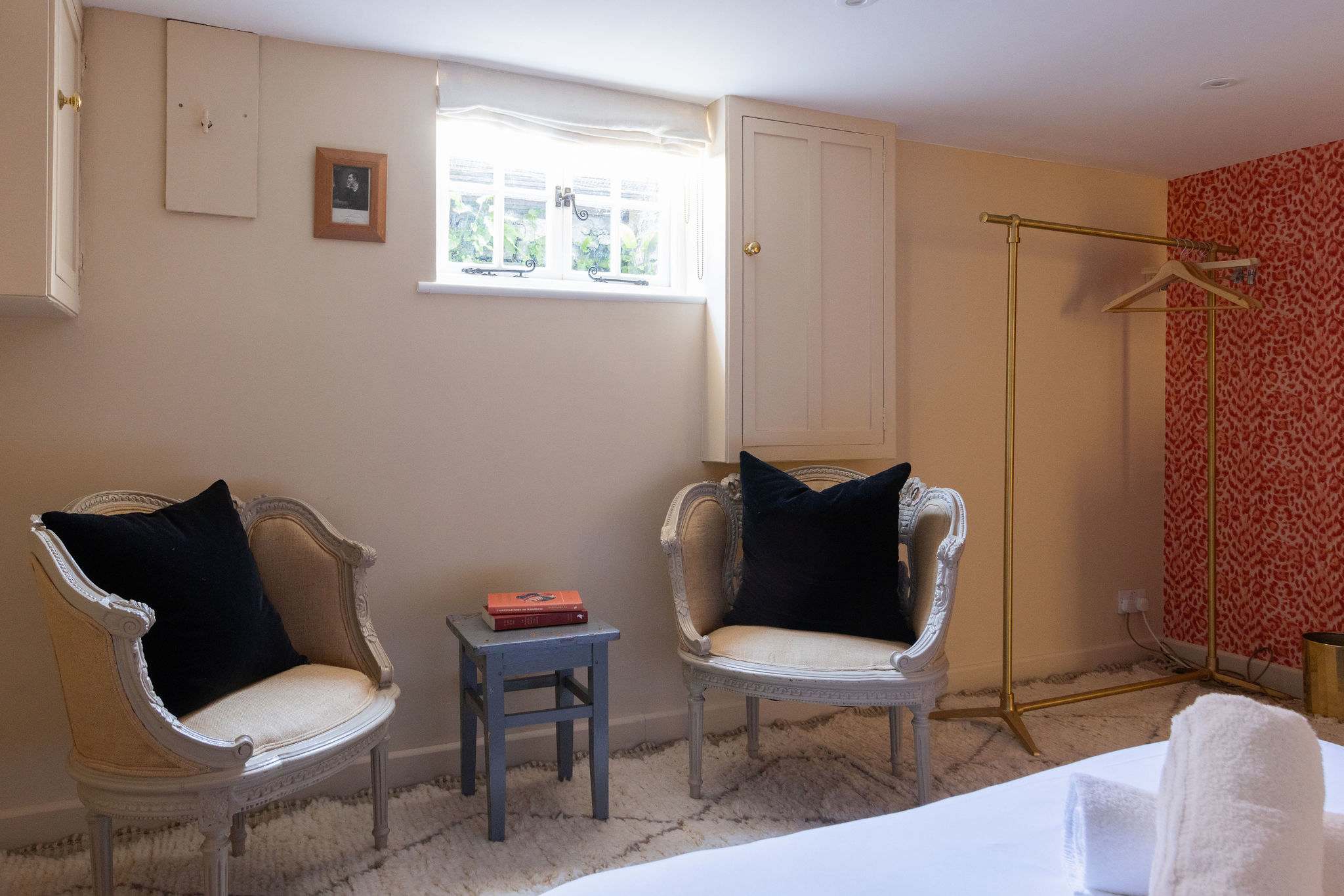Quiet reading corner and dressing space to unwind