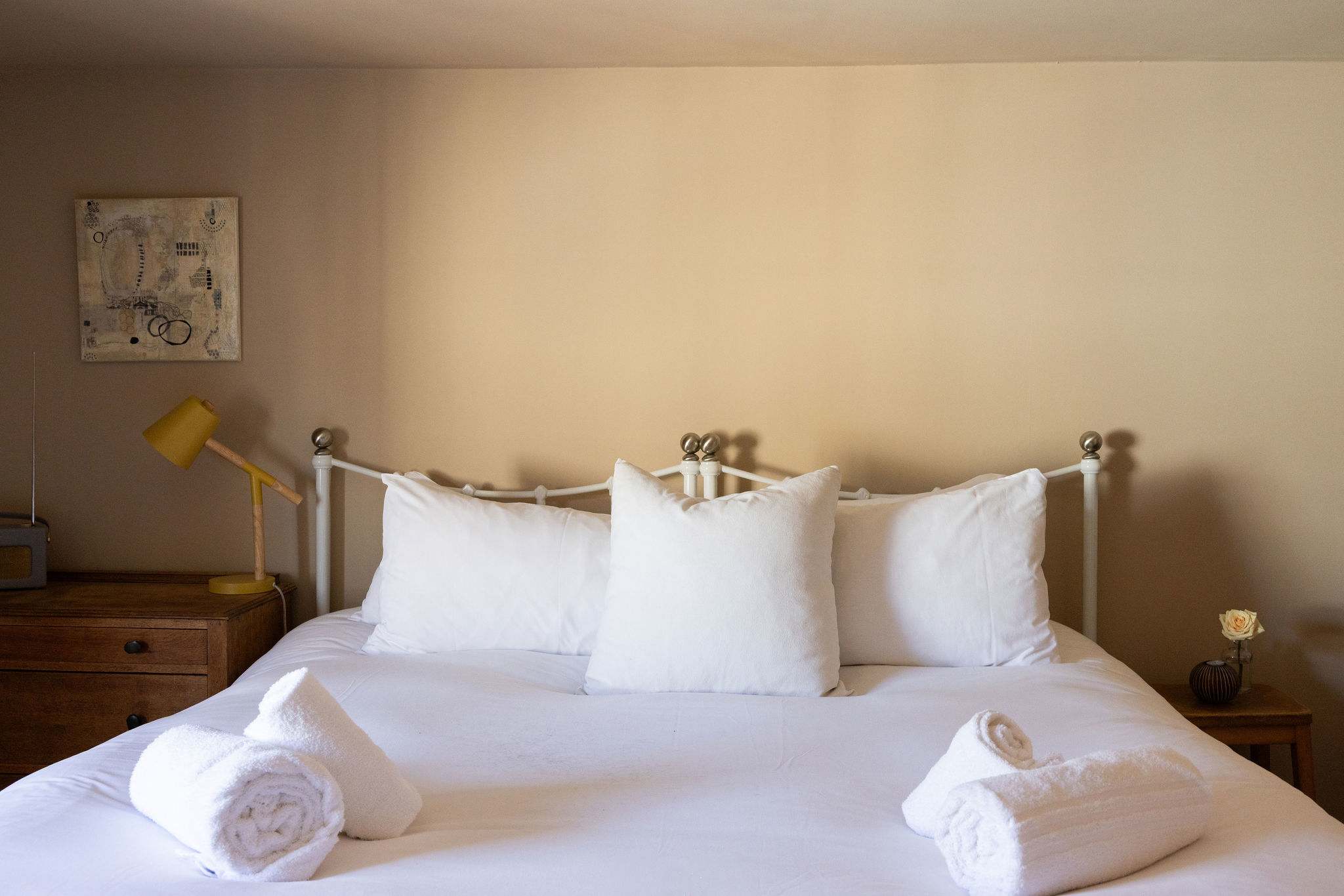 Bright and restful bedroom with soft neutral tones
