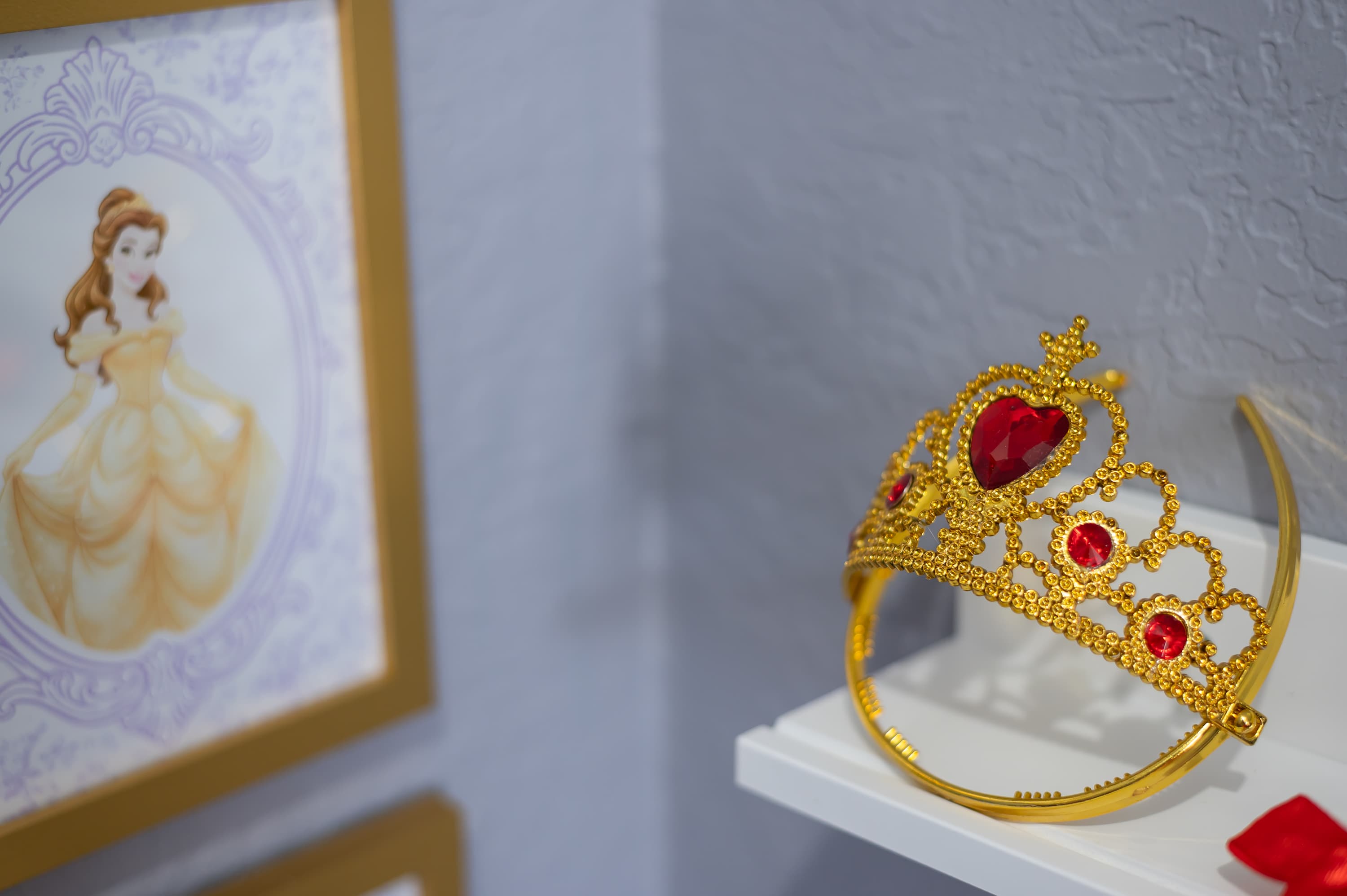 Whimsical princess wall art adding a playful, magical touch