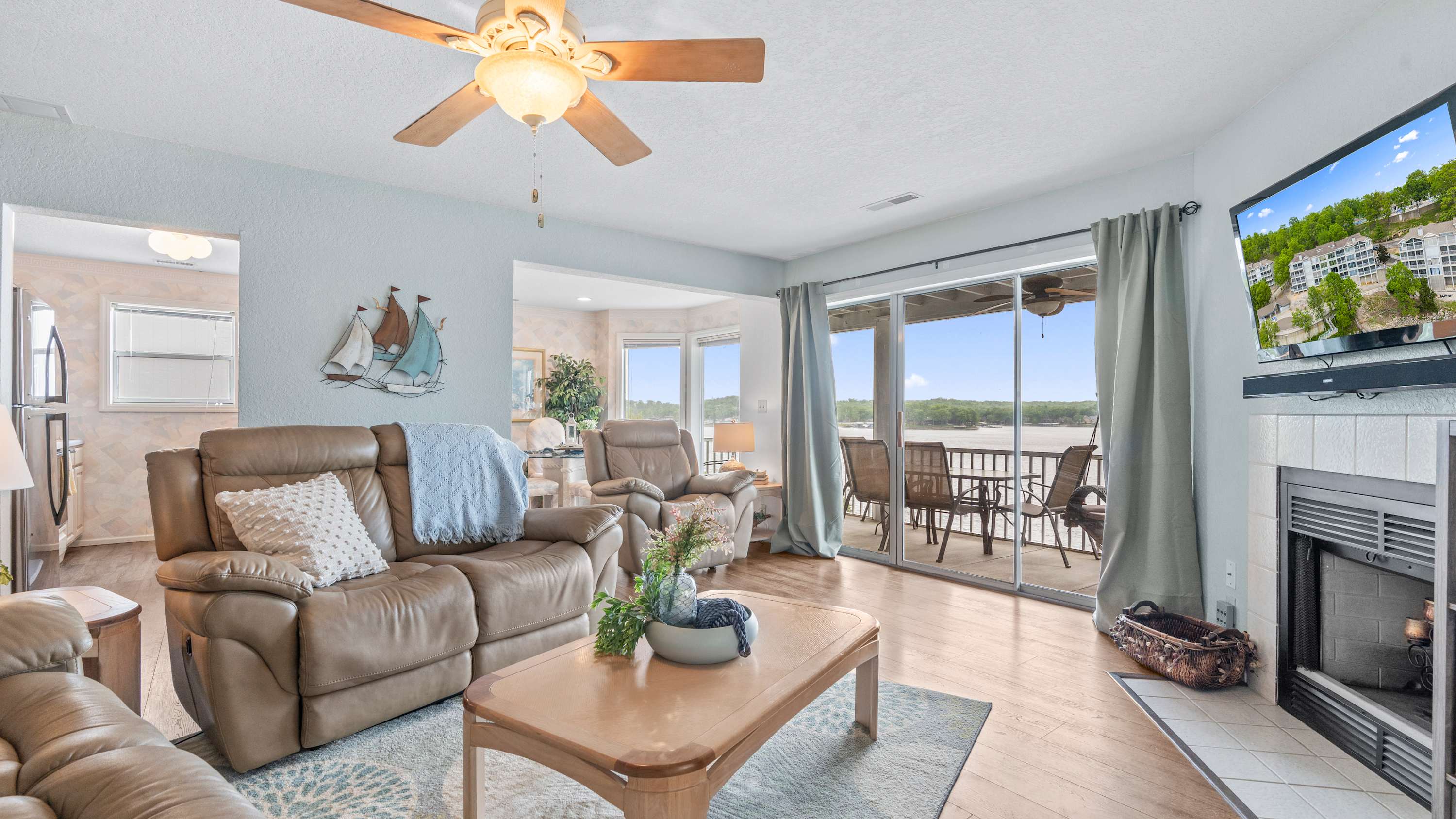 Curl up in the inviting living room & stream your favorites on the smart TV​