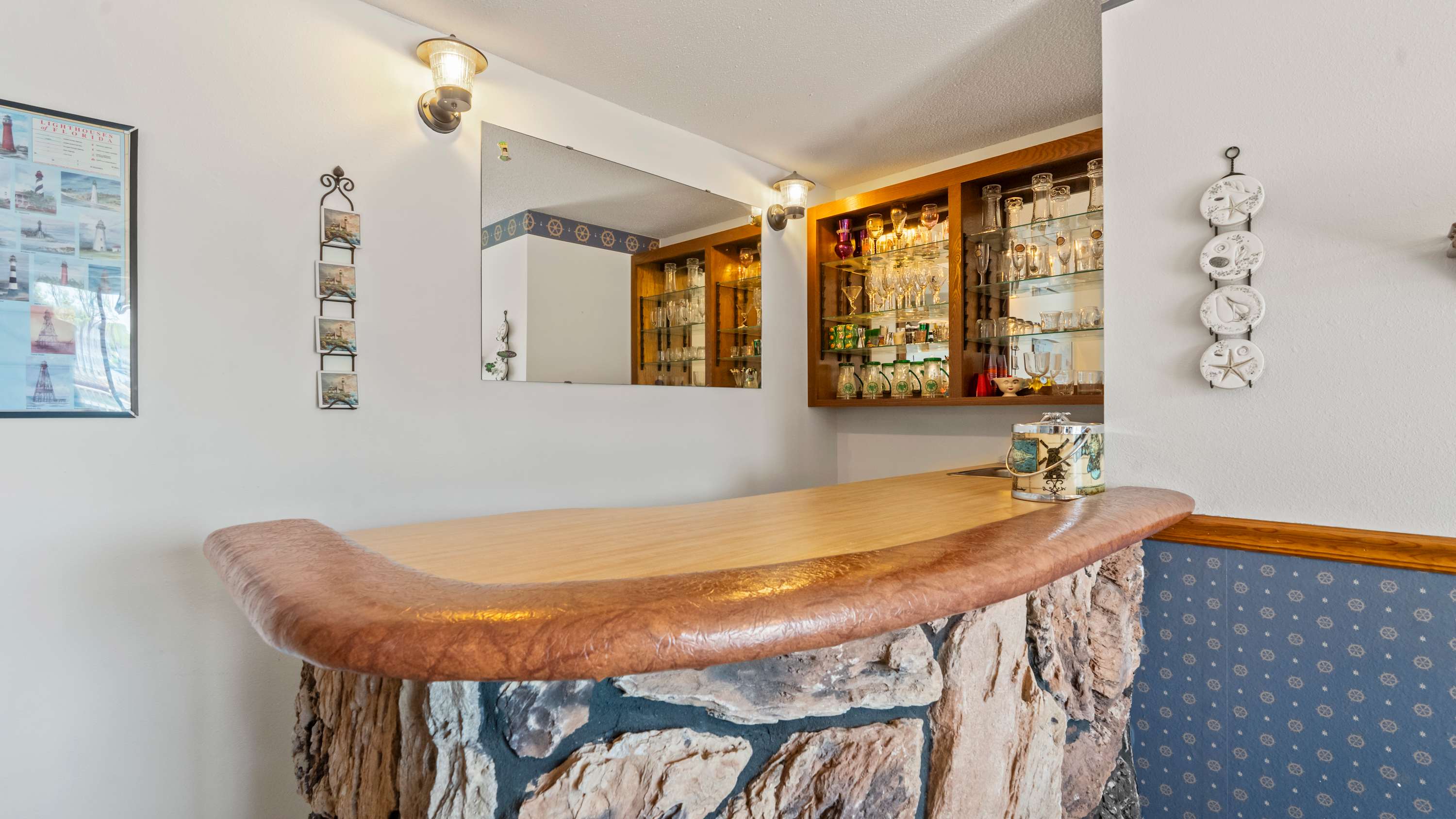 Your own cozy bar setup—perfect for mixing drinks and good times