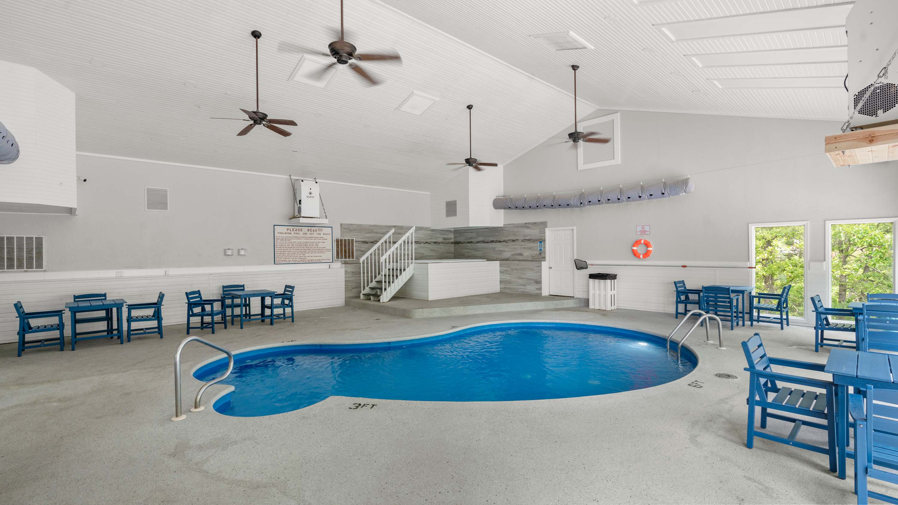 Make a splash in the sparkling indoor community pool, then unwind in the hot tub