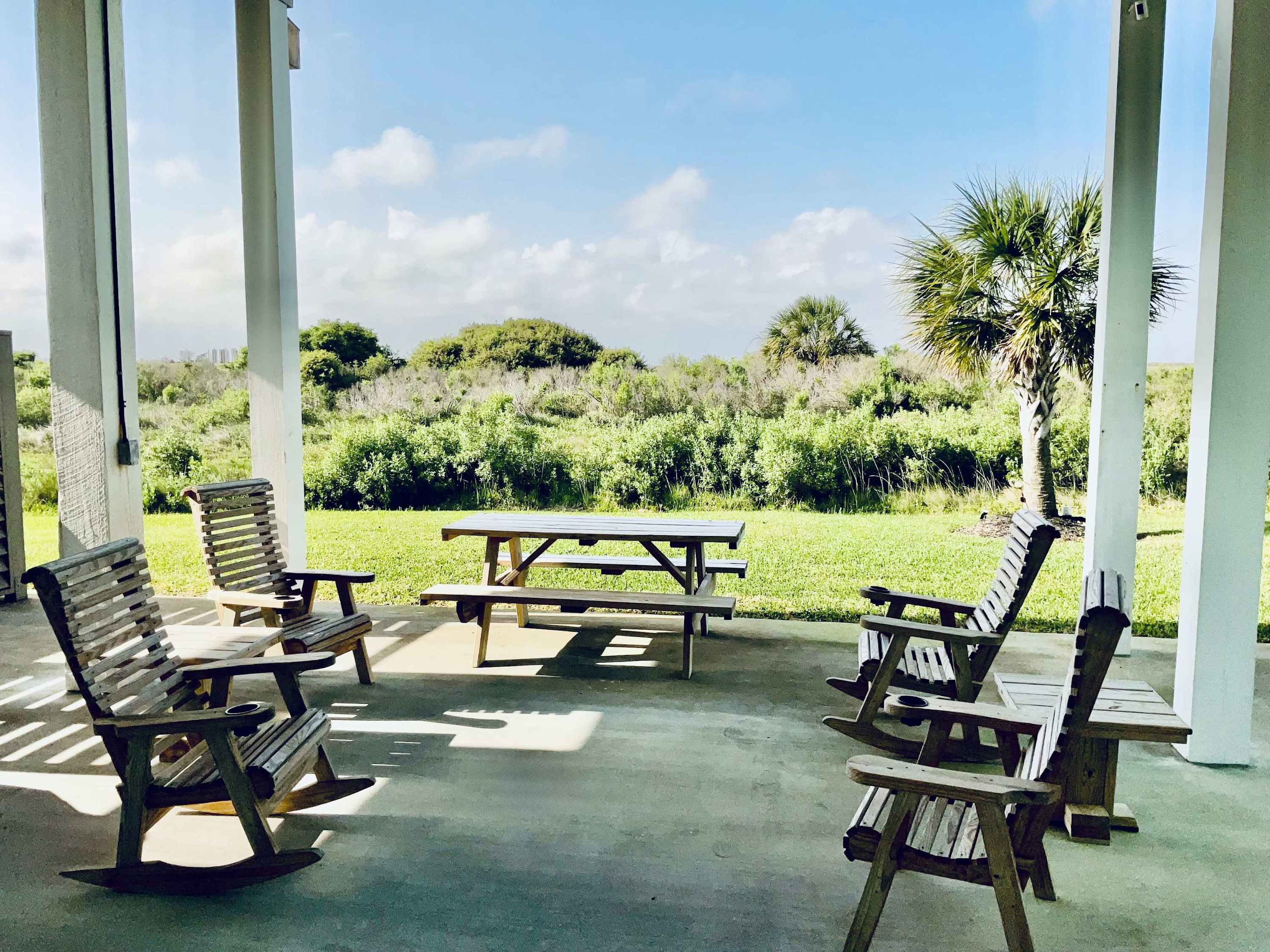 Relax, mingle, grill, and enjoy the peaceful surroundings on this oversized patio. 