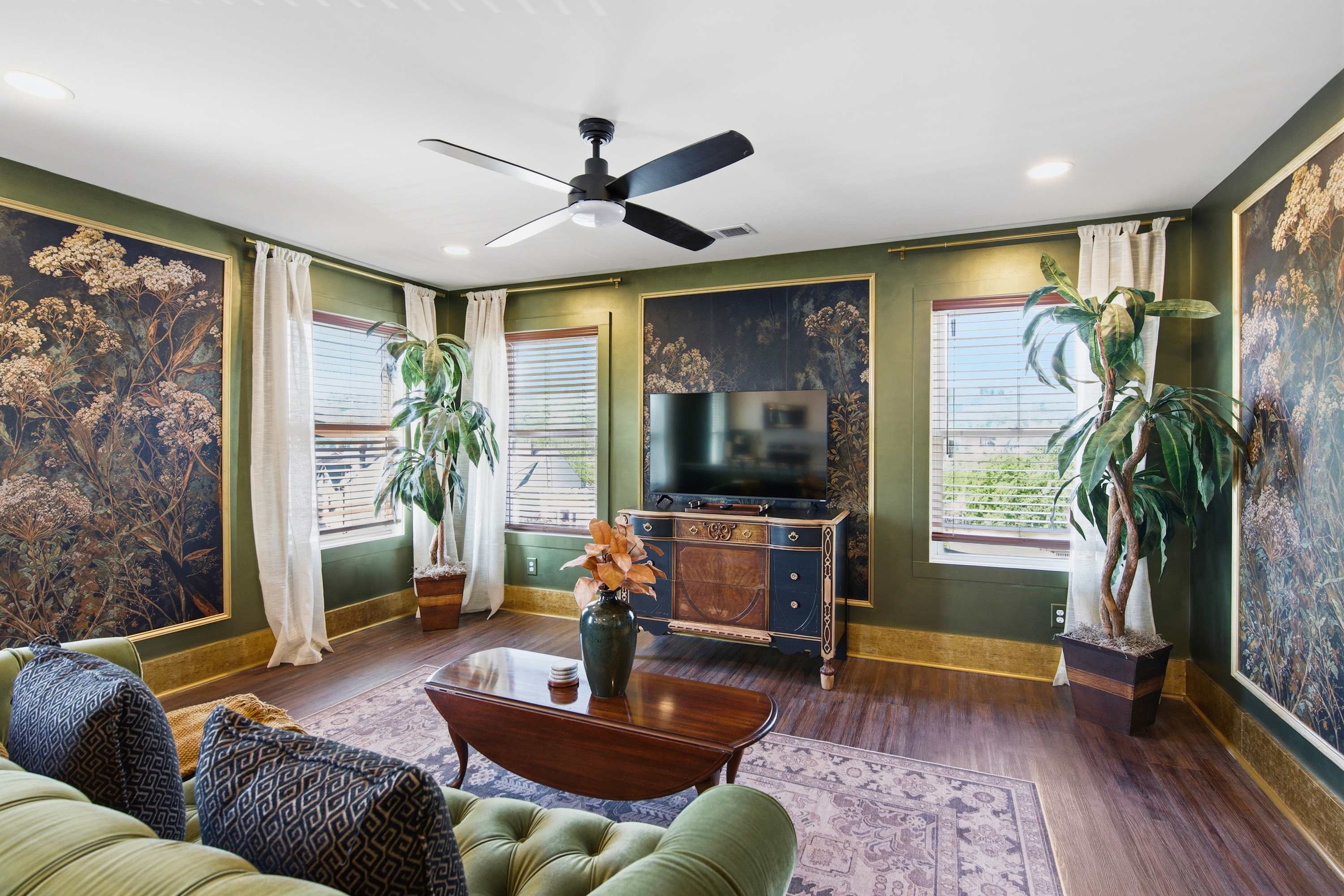 Unwind in style & stream your favorites on the living room smart TV​