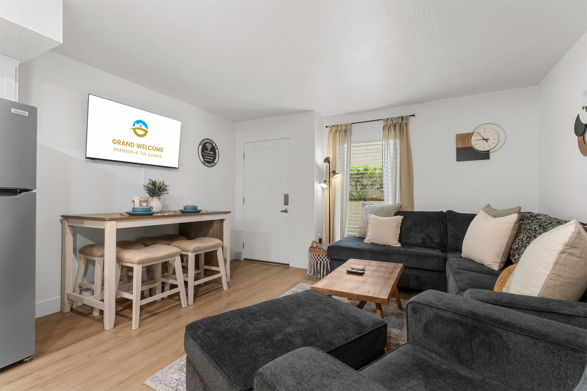 Unwind in the inviting living room & stream your favorites on the smart TV​